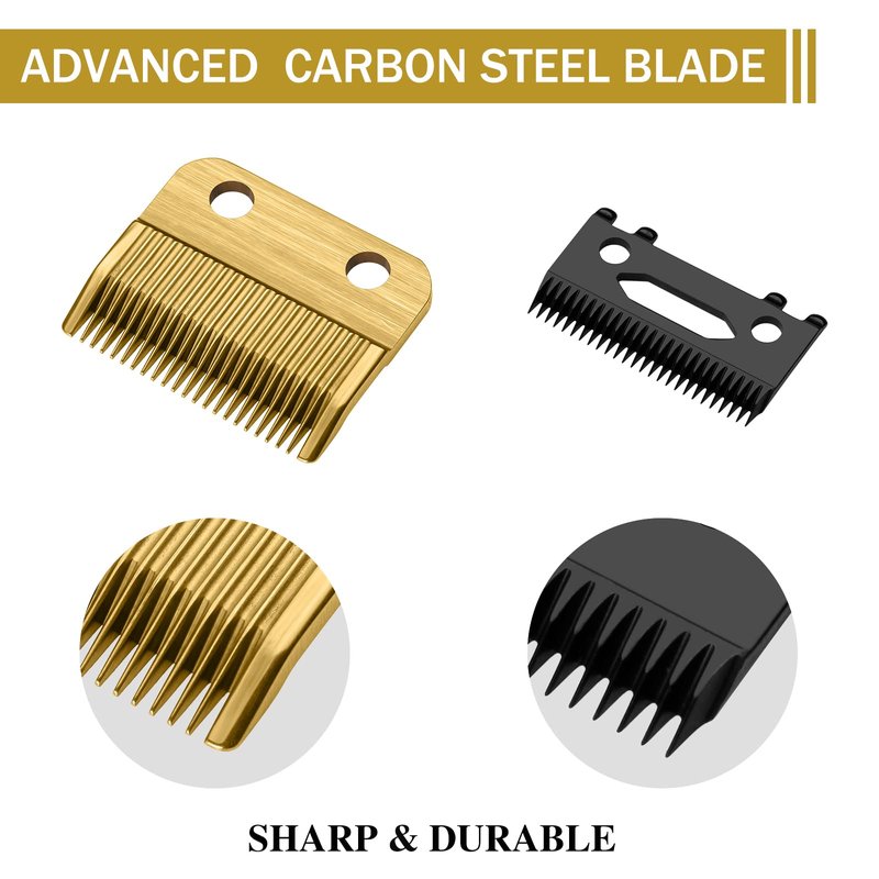 Amorka FX802G Replacement Blades for FX870 Clippers, Replacement Clipper Blades Compatible with Barberology FX870/FXF880/FX810/FX825/FX673N, Gold