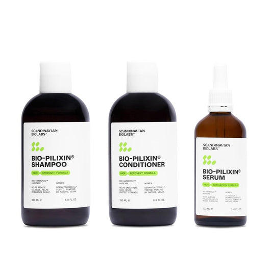 Scandinavian Biolabs Bio-Pilixin® Routine For Women | Helps with Shedding, Nurtures Hair Follicles, Enhances Hair Strength, Repairs Damaged Hair, Clinically Tested, Dermatologically Approved