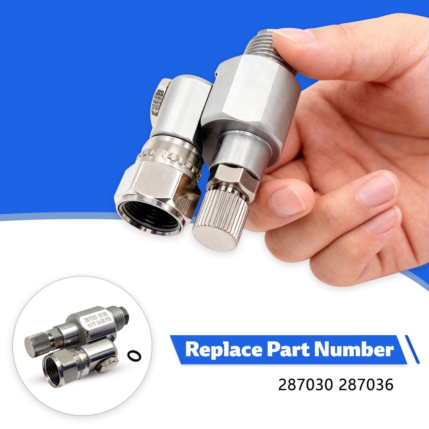 287030 CleanShot Shut-Off Valve Swivel Joint Fit for Graco Titan Wagner 7 8-Inch Threads Size Airless Paint Spray Guns Pole Extensions Anti-Spitting Valve Adapter Replace 287036 (Model 1)