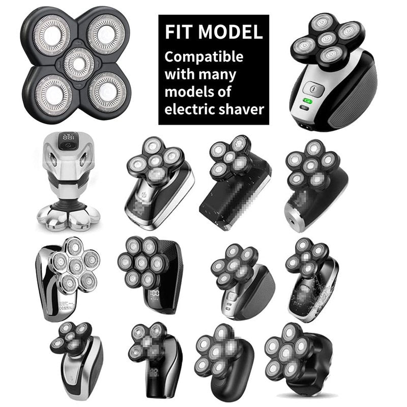 HONTEC 5 Blades Electric Shaver Replacement Heads Universal Blade for Razor (5D Black)