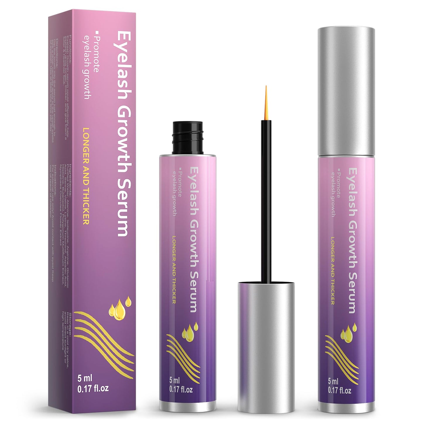 Vxzit Eyelash Enhance Serum - Eyelash Enhancers & Primers - Purple - Promotes Natural Lash Growth for Longer, Fuller Lashes