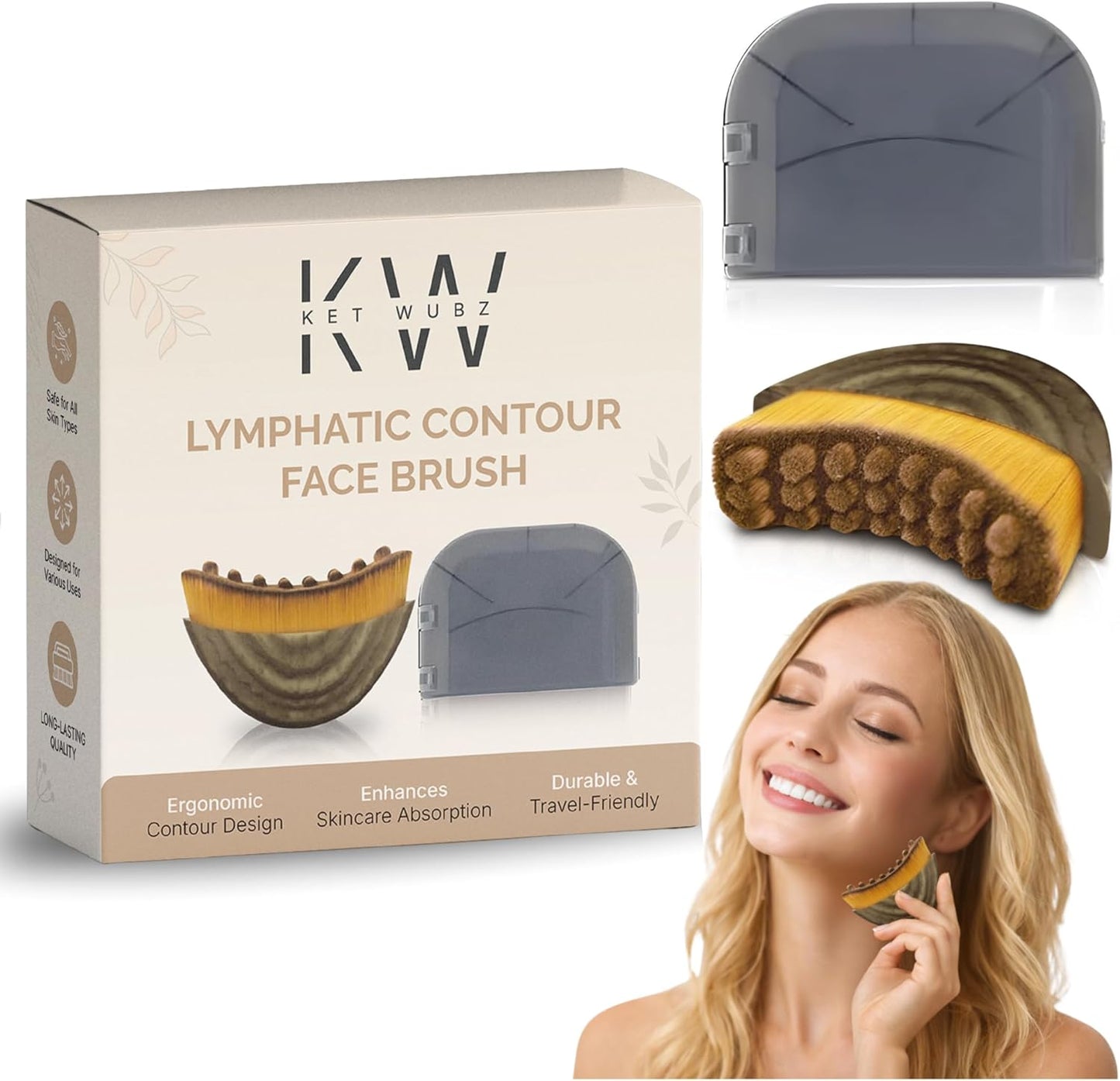 Lymphatic Contour Face Brush - Sculpting & Detox Tool for Lymphatic Drainage | Dry Massage Brush
