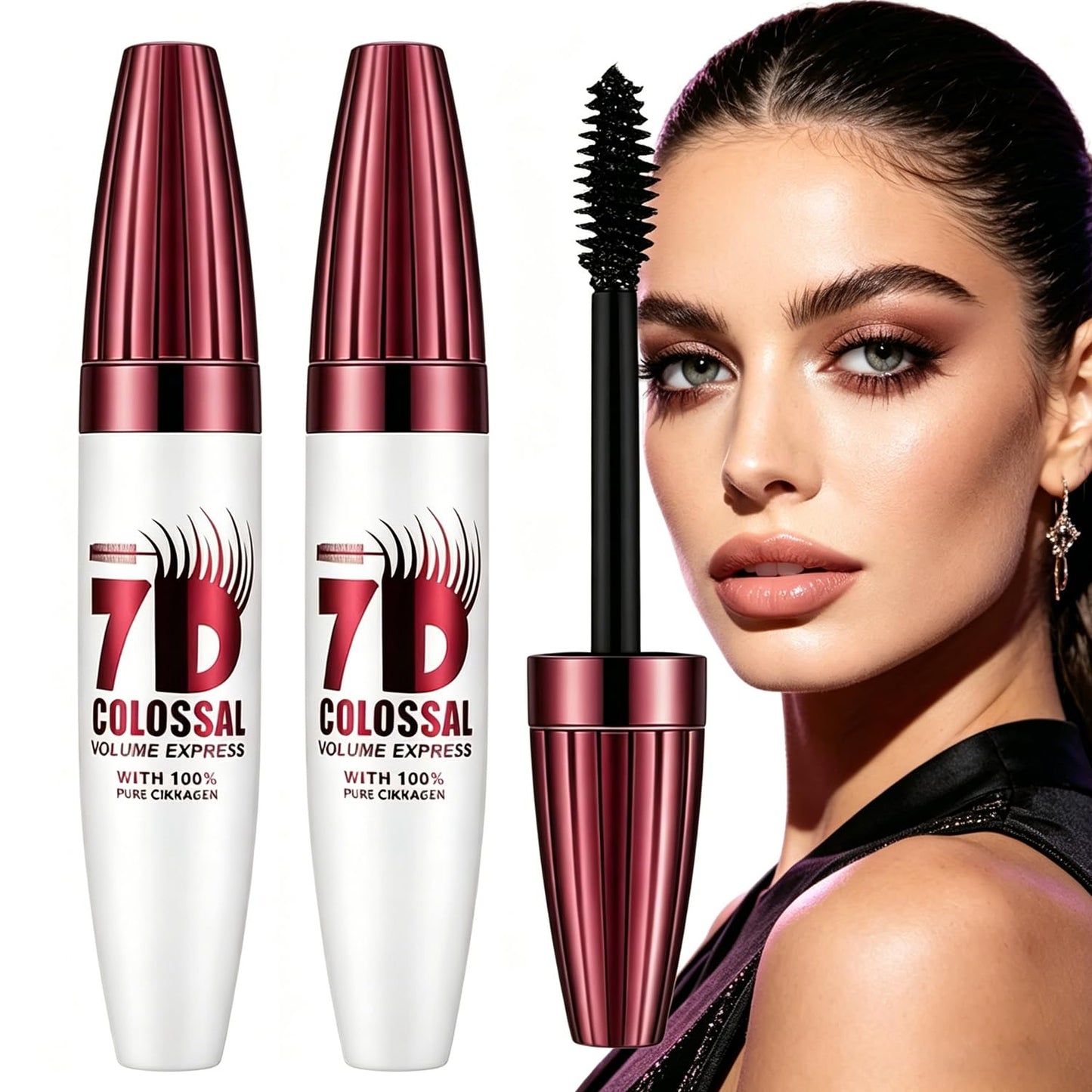 Waterproof Mascara - 7D Lengthening & Thickening Formula | 2PCS Black for Fuller Lashes