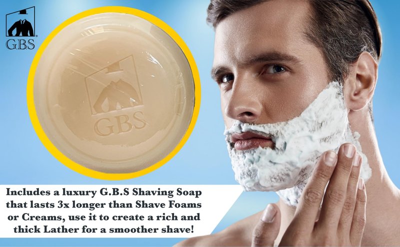 GENTS Men’s Shaving Soap Pack 97% All Natural Enriched With Shea Butter & Glycerin, Creates Rich Lather Form, 3 Oz Each Nourishes Skin Smooth Clean Shave Pack of 4 Different Scents