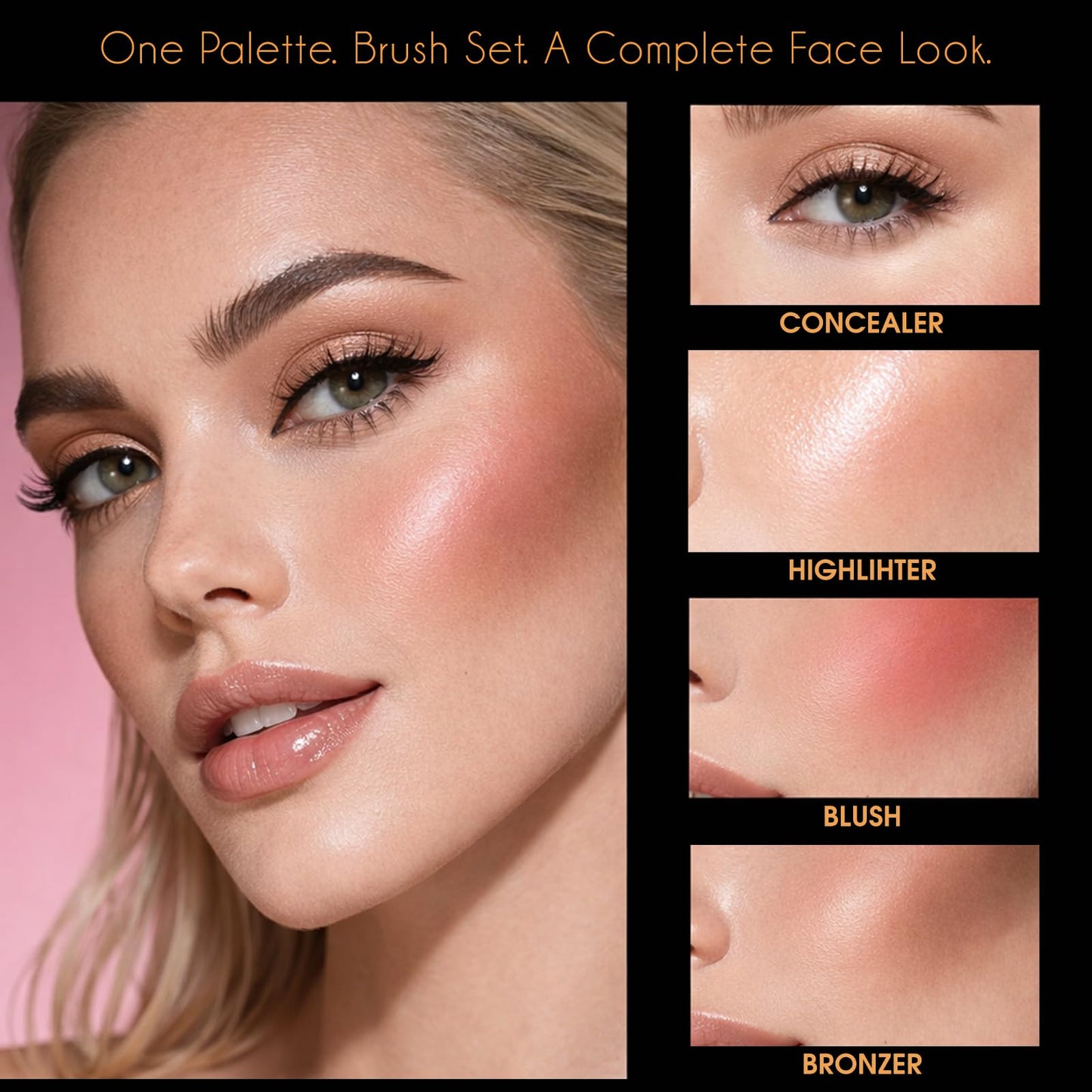 UCANBE 26 Colors Face Makeup Palette Set, All-in-One Makeup Set Includes Concealer, Highlight, Blush, Bronzer with 2 Brushes – Multi-Use Facial Beauty Makeup Gifts Kit for Women Travel-Friendly