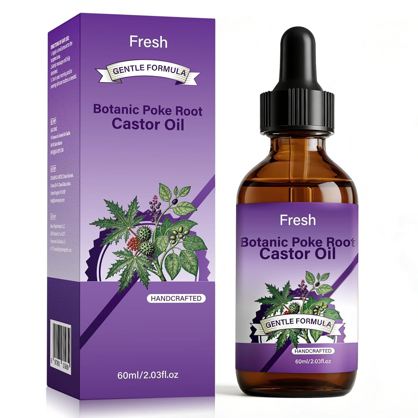 Poke Root & Castor Oil - Natural Lymphatic Support & Skin Wellness Blend with Vitamin E | Soothing Massage Oil