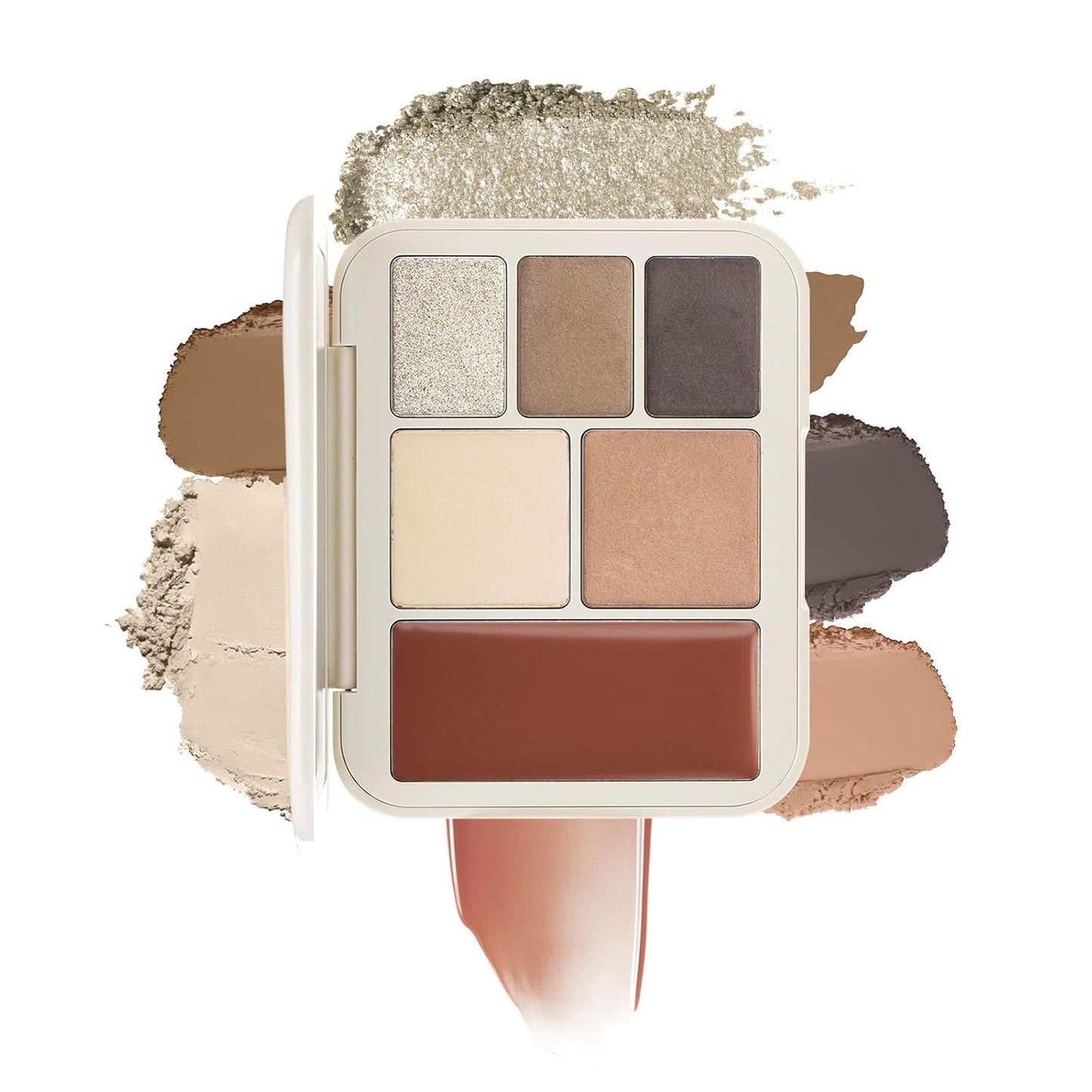 Multi-Use Face Palette - 6 Color Makeup Kit with Eyeshadow, Blush, Contour & Highlighter | Travel-Friendly Warm Brown