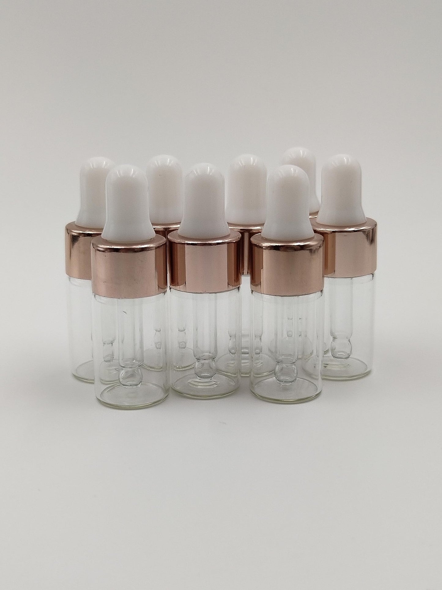 YYNGJCK 15Packs Sample Glass Dropper Bottles for Essential Oils, Mini Vials Perfume Aromatherapy Cosmetic Liquid Containers With Glass Eye Dropper (3ml)