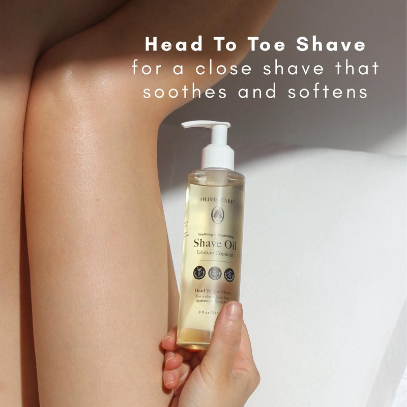 Tahitian Coconut Shave Oil, Moisturizing Razor Glide Oil for Smooth Close Shave, Hydrating Pre-Shave & Shaving Oil for Legs, Body & Bikini Area, Safflower & Coconut Oil Formula, 8 fl oz