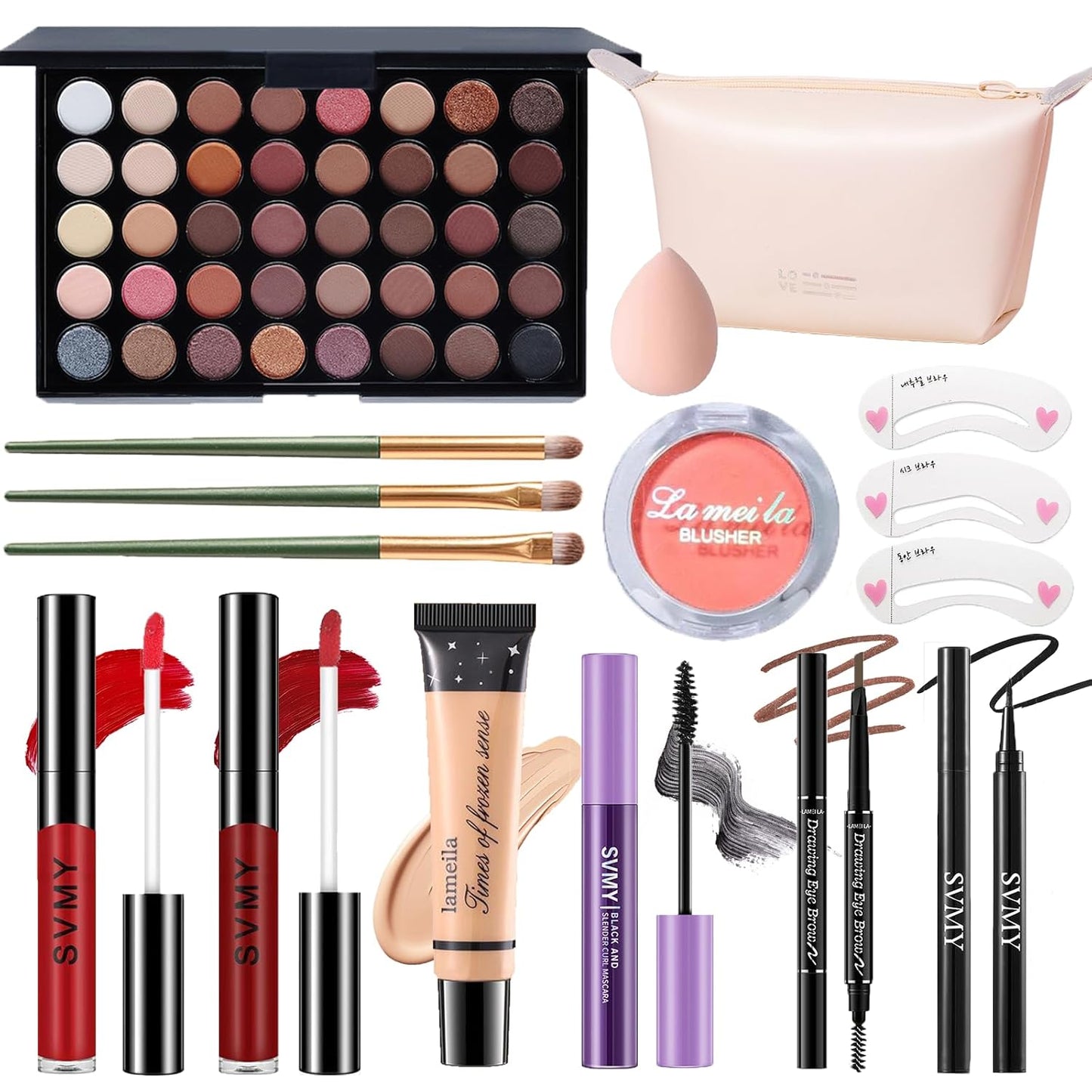 Makeup Set for Women - Complete Makeup Kit for Beginners & Pros | Travel-Friendly, Versatile Palette & Lip Gloss