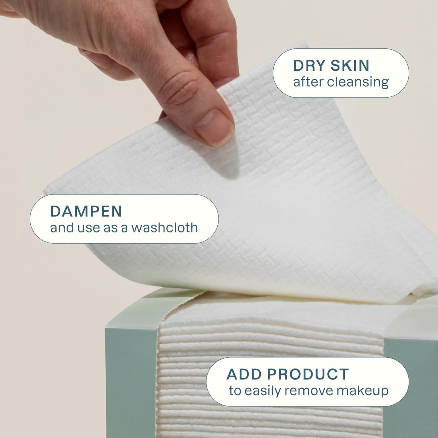 Clean Face Towels XL - Ultra-Absorbent Hypoallergenic Makeup Remover Wipes | 50 Ct, Soft & Hygienic for All Skin Types