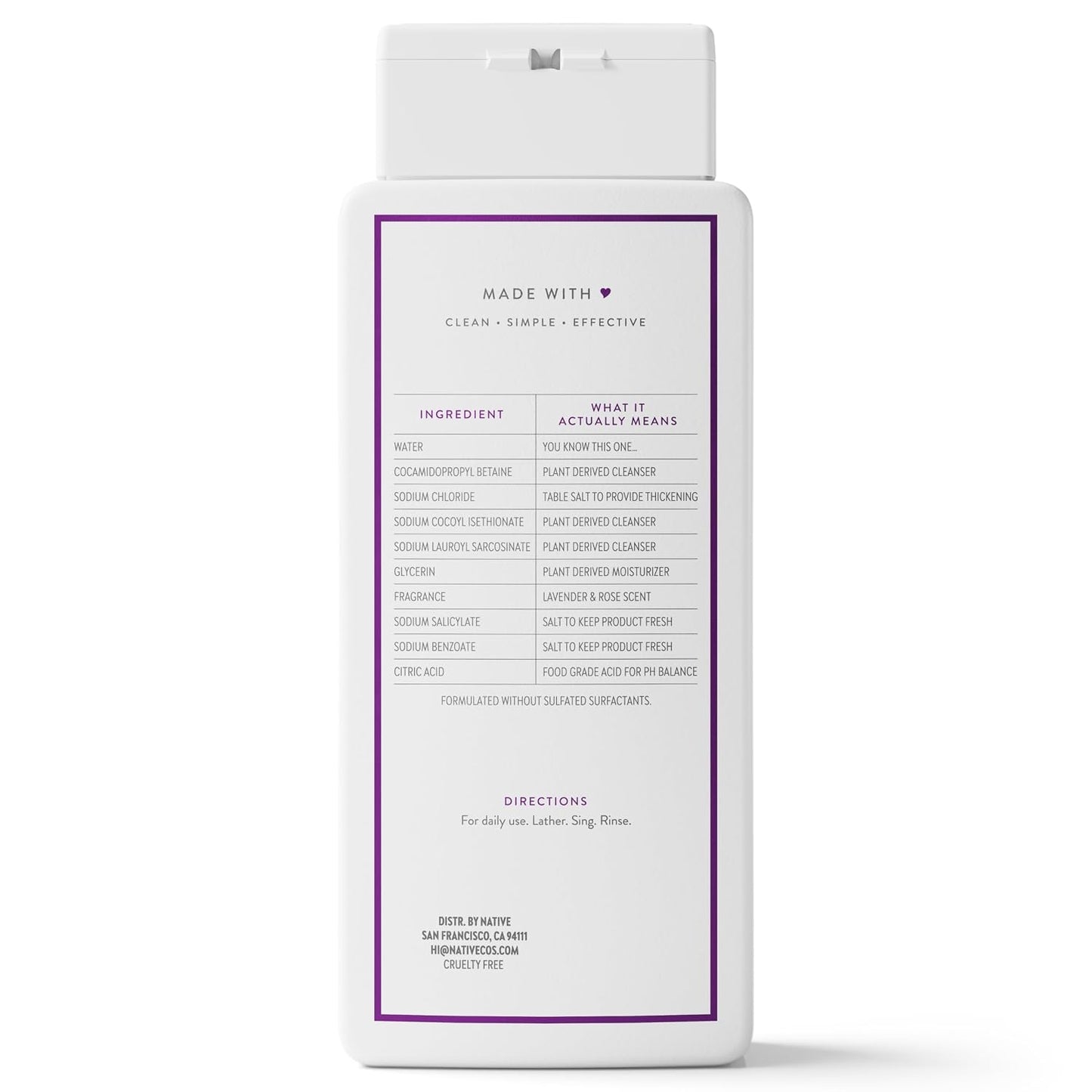 Lavender & Rose Scent Body Wash - 24-Hour Refreshing Clean for All Skin Types | 18 oz, Phthalate-Free