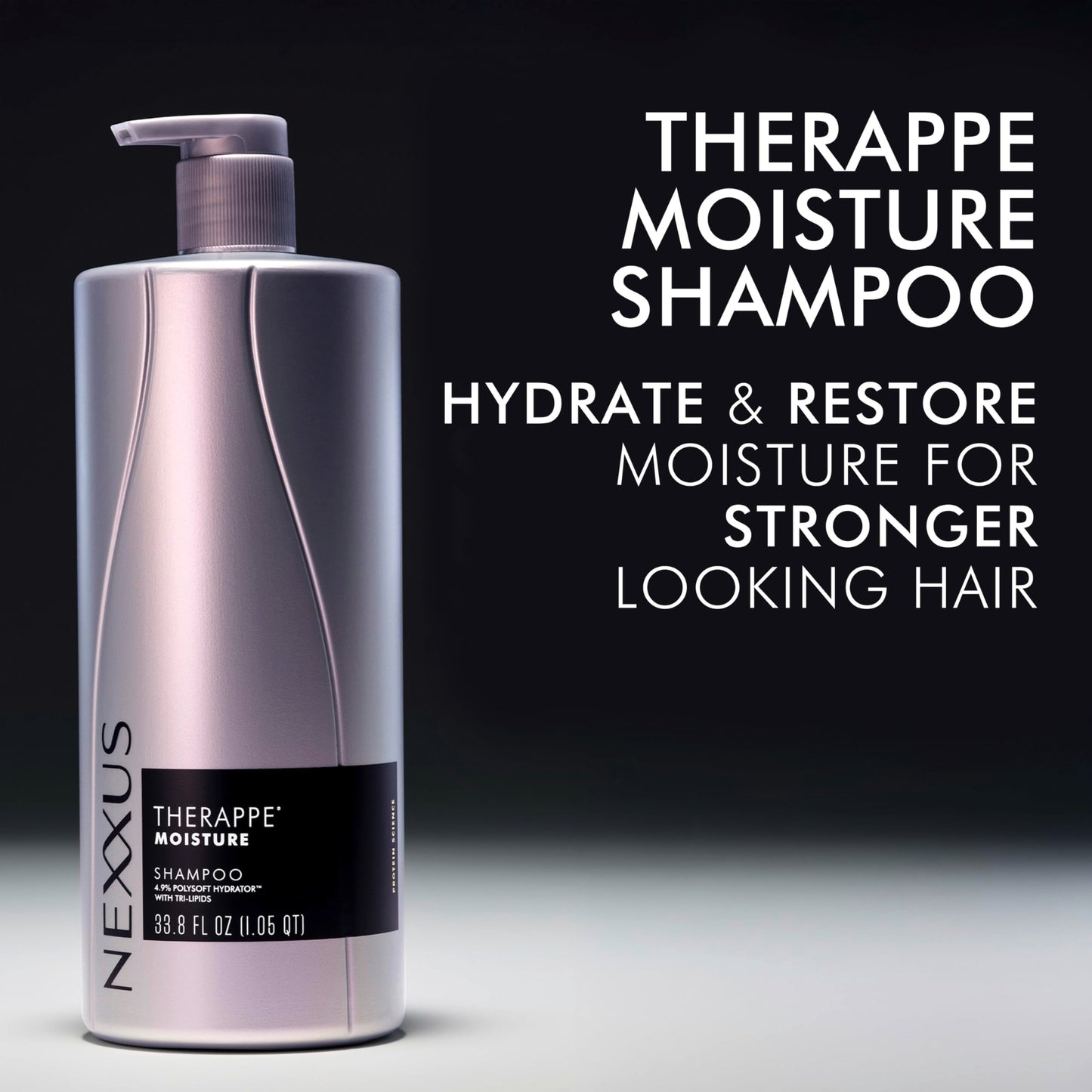 Nexxus Therapee Shampoo for Ultimate Moisture for Dry Hair Powered by POLYSOFT HYDRATOR Technology with Tri-lipids 33.8 oz