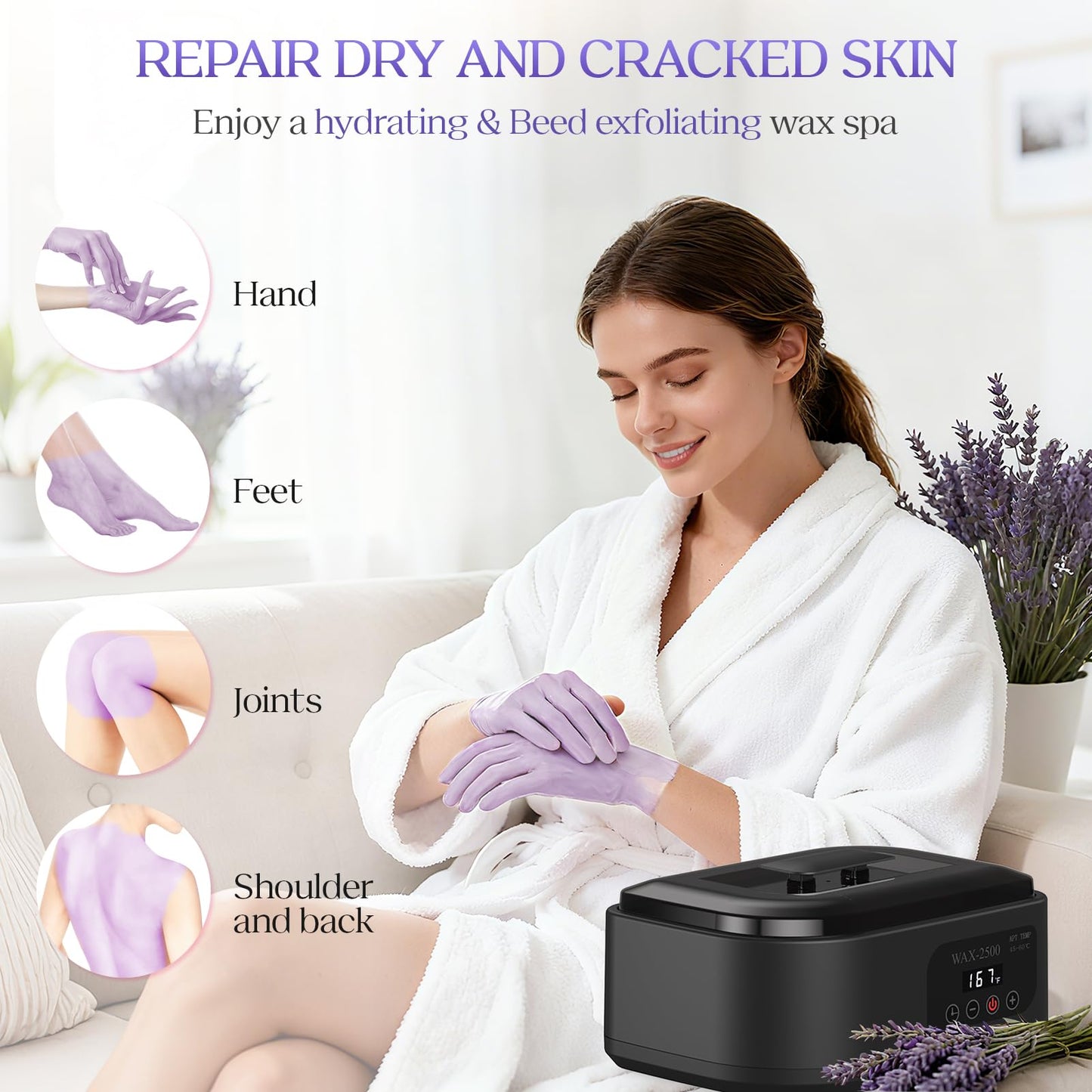 Paraffin Wax Refills, 10 Pack Lavender Scented Paraffin Wax Blocks for Paraffin Bath, Paraffin Wax Machine Refills for Hand Feet Skin Deep Hydration, Daily Stress, Pain Relief