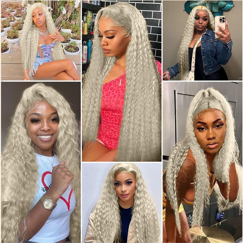 30 32 34 Inch Ash Blonde Bundles Human Hair Unprocessed Brazilian Virgin Remy Hair Extensions Blonde Water Wave Bundles