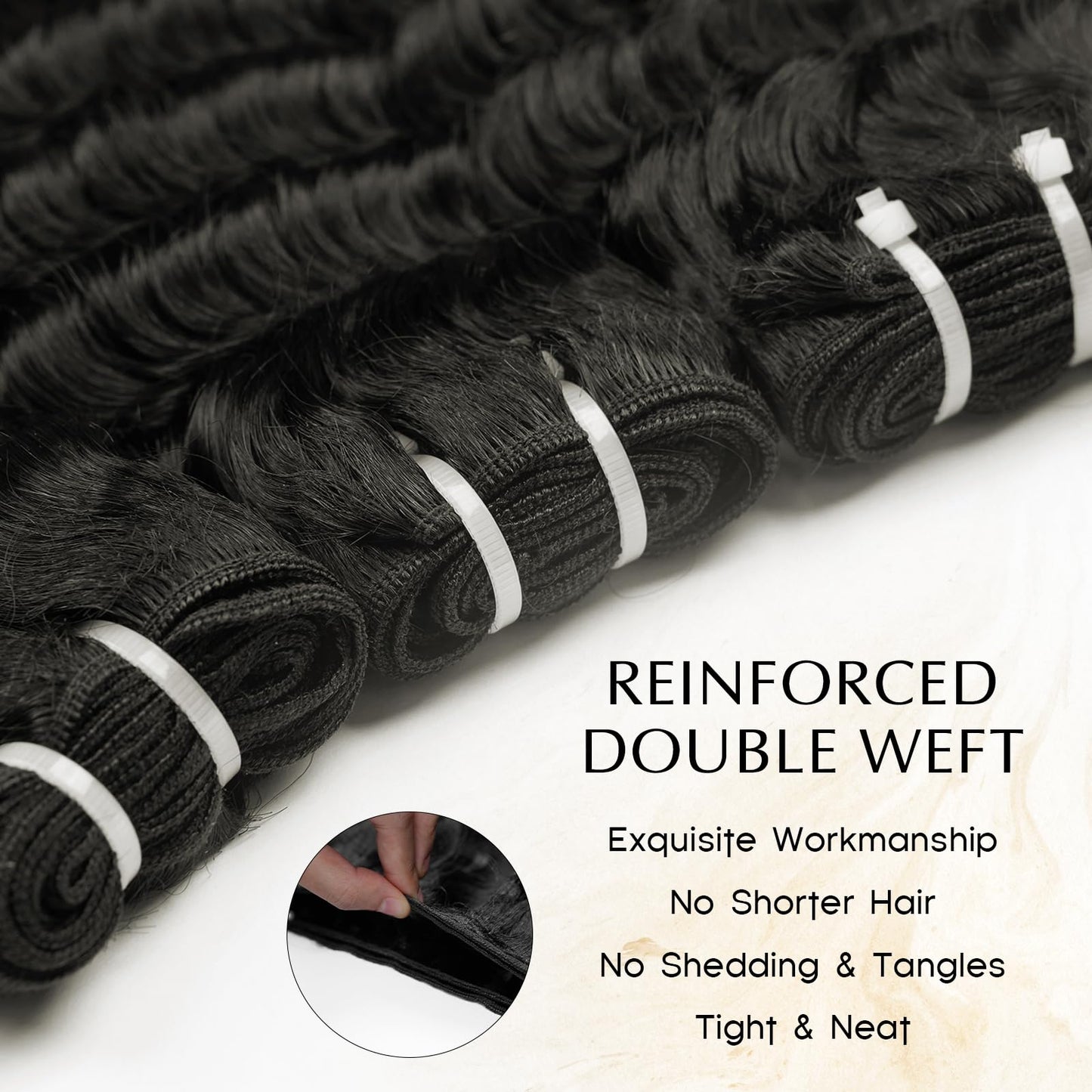 WEQUEEN Human Hair Bundles Deep Wave 16A Brazilian Virgin Hair 16 18 20 Inch, Wet And Wavy Bundles, Flip Over Quick Weave 3 Bundles for Women