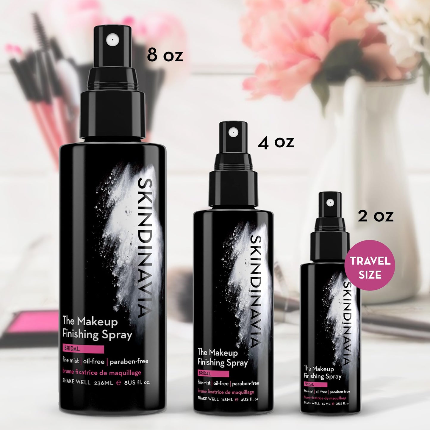 Skindinavia Makeup Setting Spray, Bridal Setting Spray for Makeup Long Lasting, Waterproof & Heat-Resistant Cooling Formula, All-Day Wear Up to 16+ Hours, Wedding Day, Bridal Shower Gift, 2 Oz