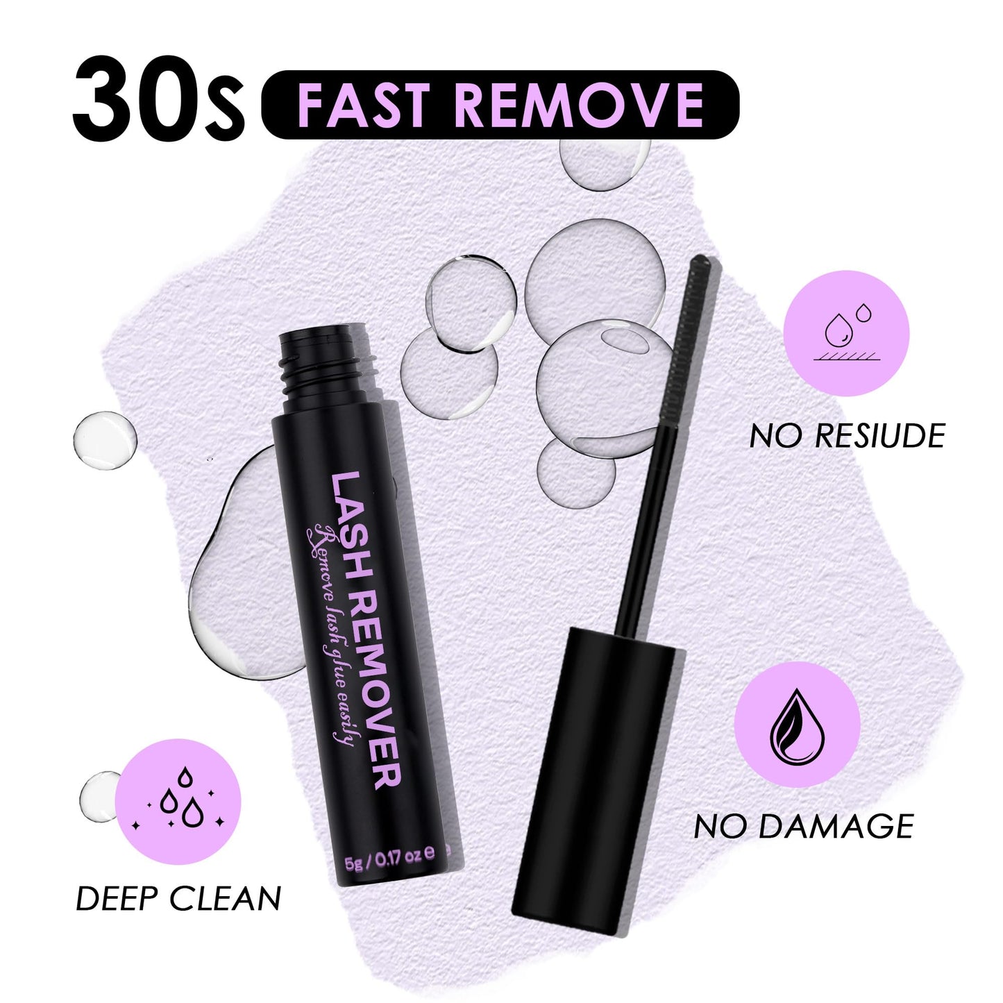 GAQQI Lash Bond and Seal and Remover, Waterproof Lash Clusters Glue Easy to Use 3 in 1 Strong Hold DIY Eyelash Adhesive Kit, Qucik Removal Eyelash Remover, 2 Pcs