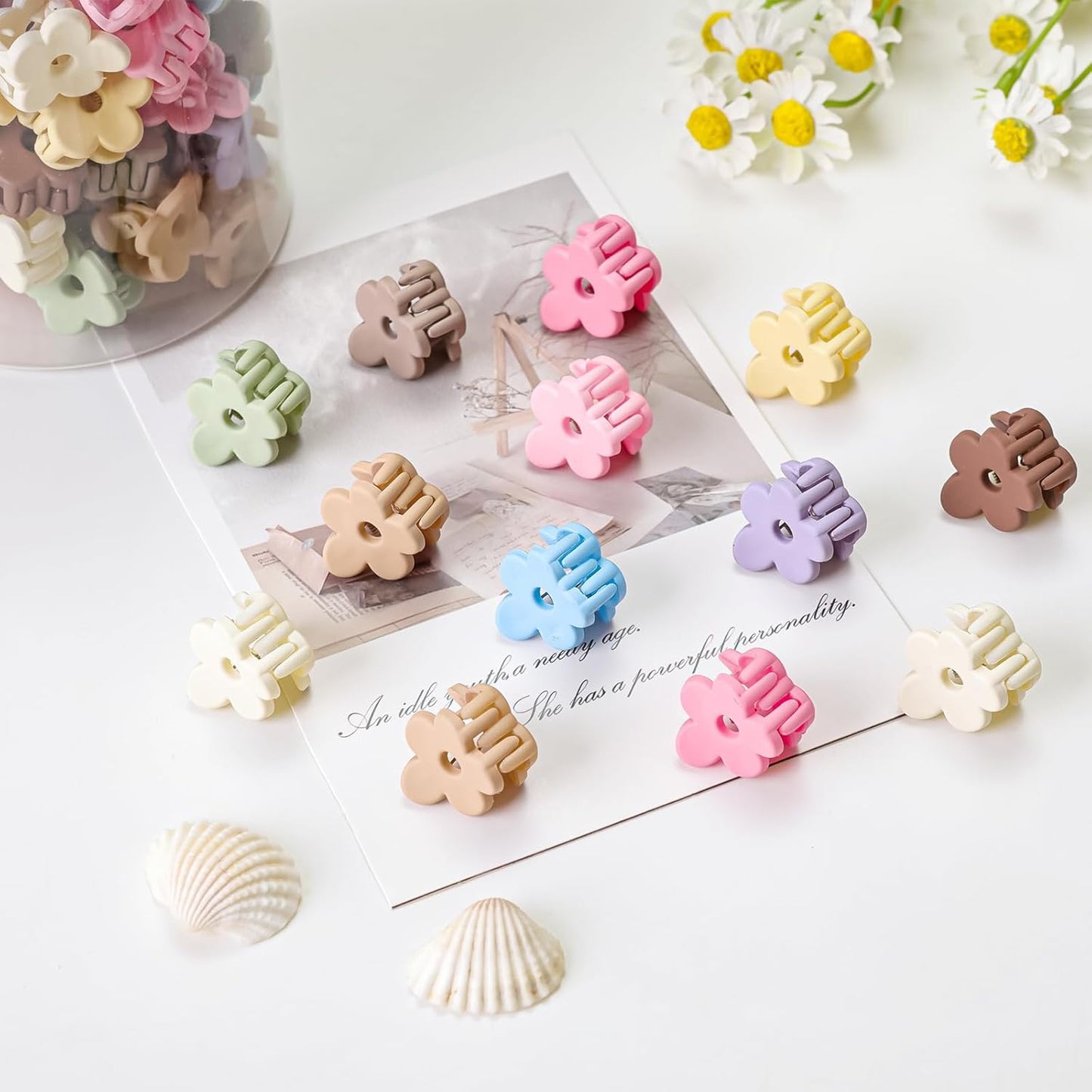 Mini Flower Hair Clips - 100PCS Cute Baby Claw Clips for Women, Girls & Kids | Toddler Hair Accessories