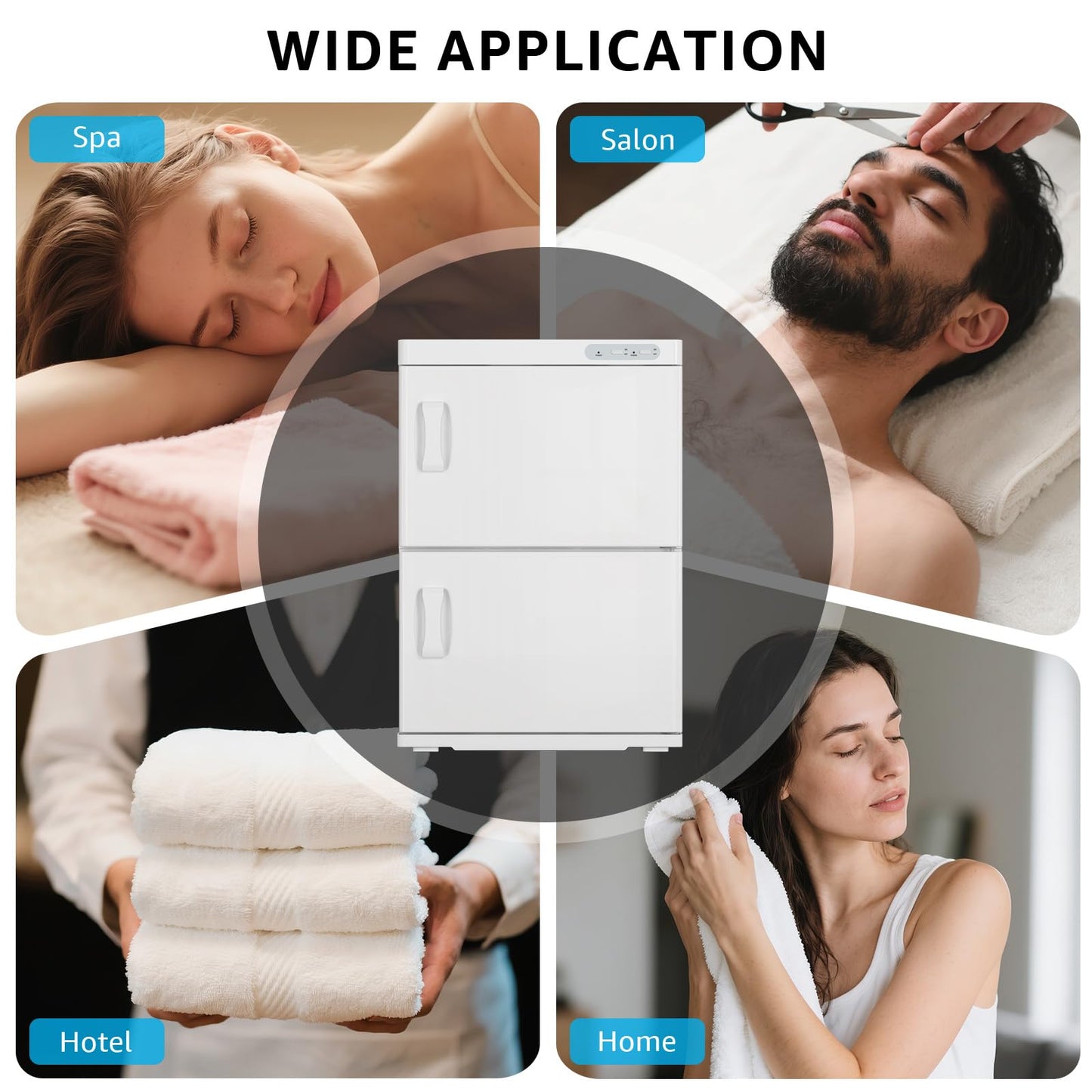 TABU 46L Hot Towel Warmer, Extra Large Towel Heater Cabinet, White
