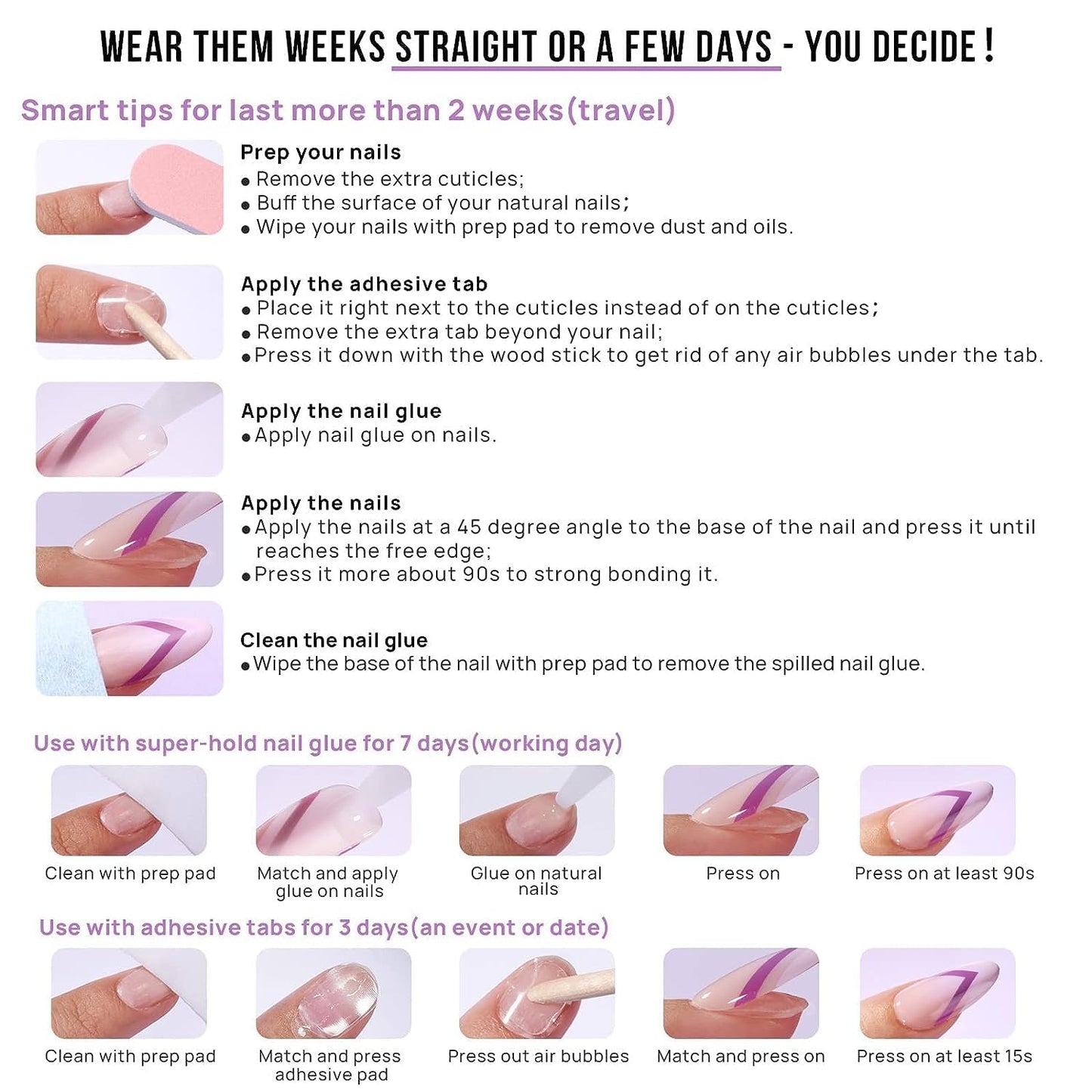 BTArtbox Press On Nails Short - White Soft Gel Press On Nail, Square Chrome Nail Tips Glue On Nails, Reusable Stick On Nails in 15 Sizes - 30 Soft Gel Fake Nails Kit, Vanilla Glazed