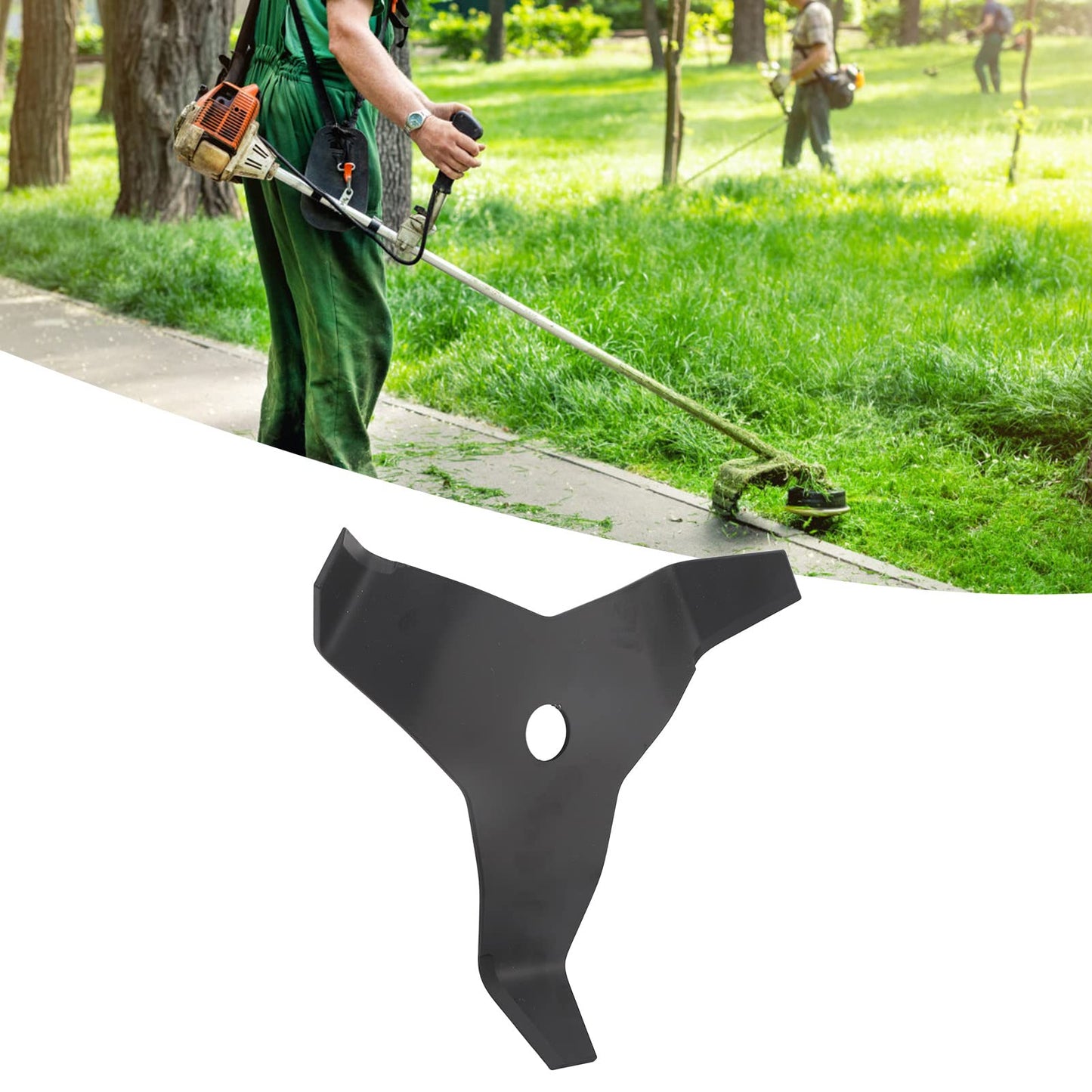 OUKENS Brush Cutter Blade, Universal 3 Teeth Carbon Steel Heavy Duty Weed Trimmer Replacement Blades for Lawn Yard Garden Bush Trimming Weed Eater