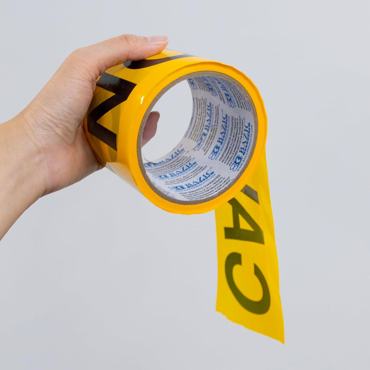 BAZIC Yellow Caution Barricade Tape - High-Visibility 3 in x 100 ft Hazard Warning