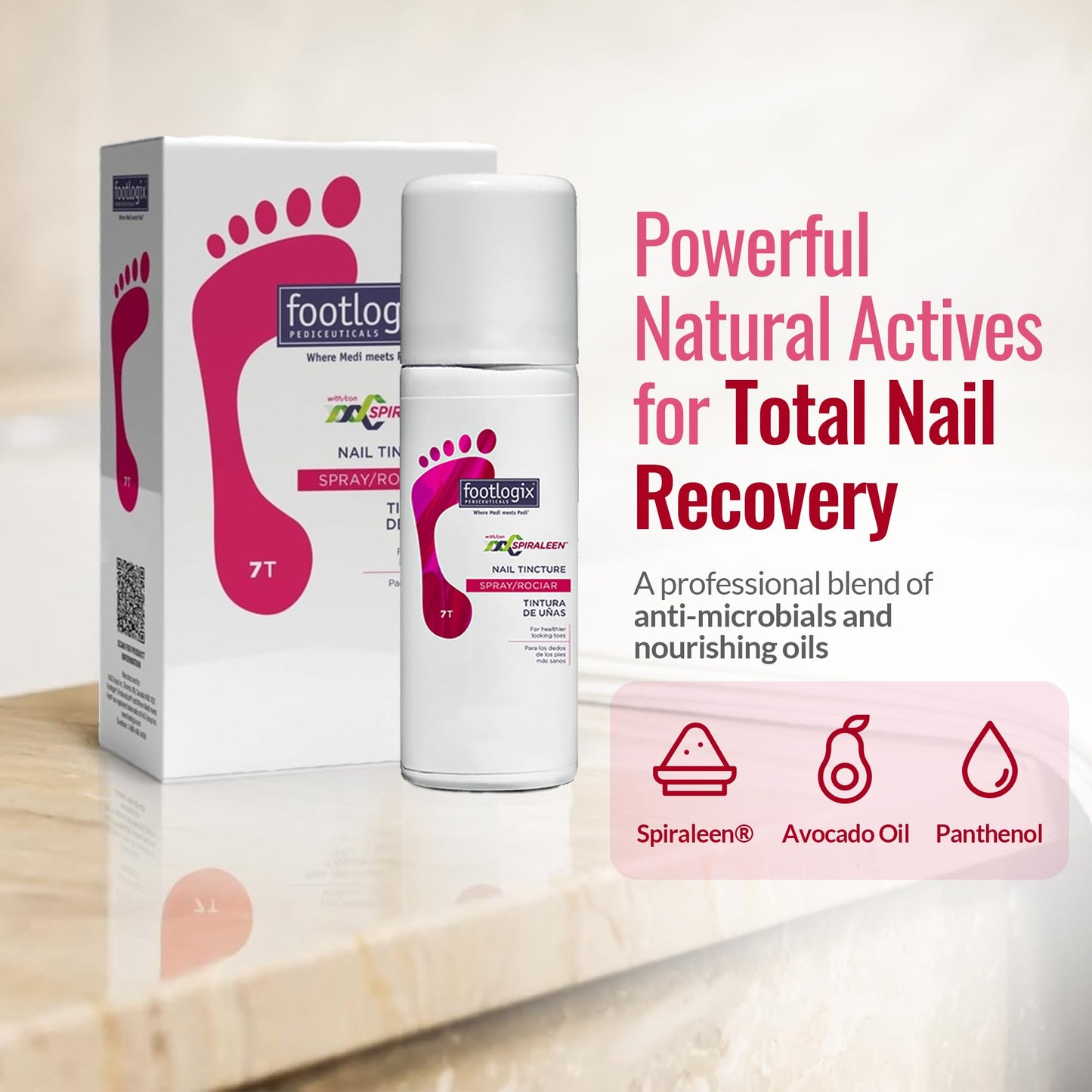 FOOTLOGIX Nail Tincture Spray with Spiraleen, 1.55 Fl Oz (Pack of 1)