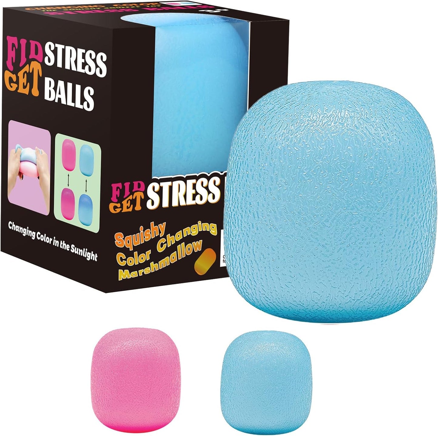Fidget Toys - Squishy Stress Relief Cube for Anxiety | Pink Sensory Ball for Kids with Autism