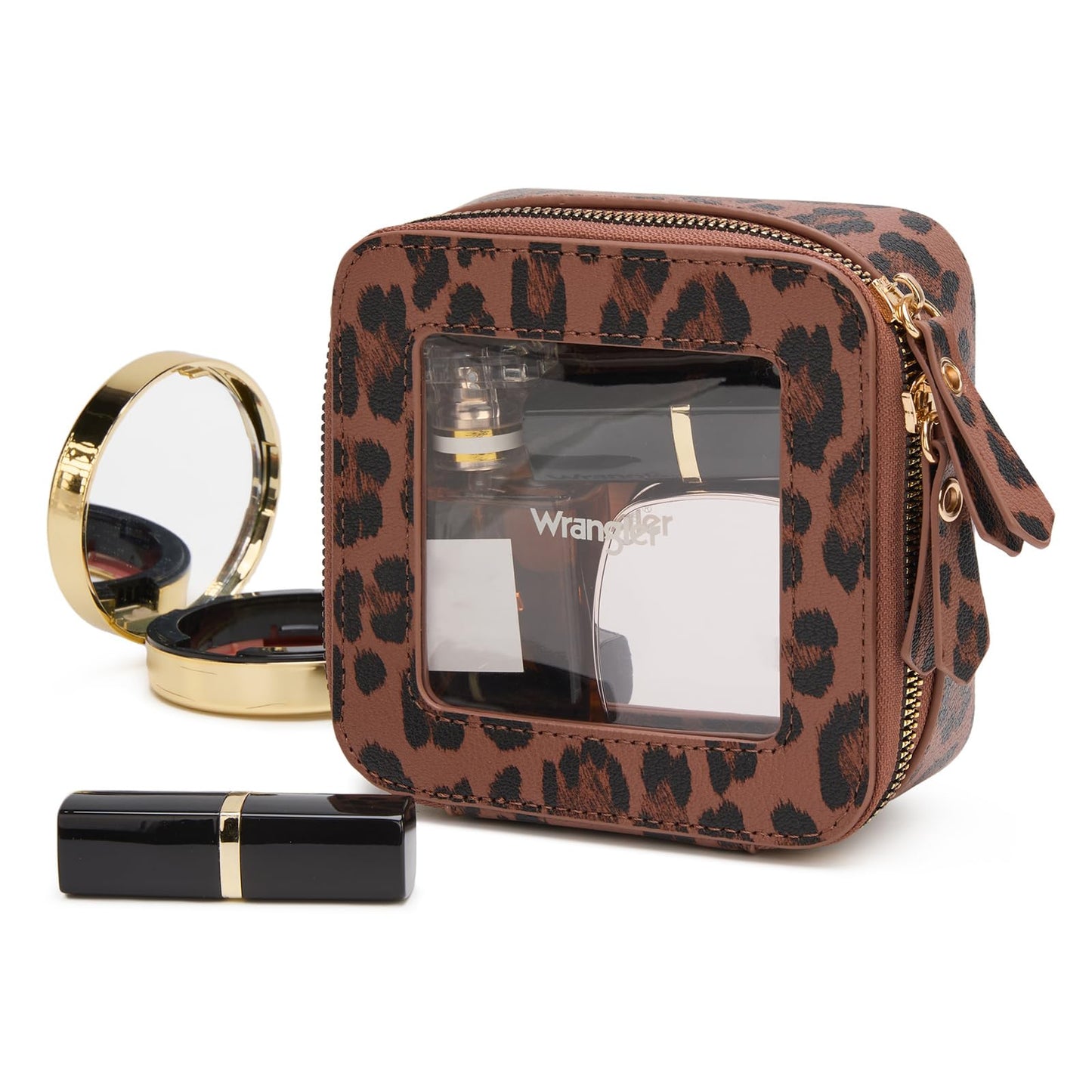 Montana West X Wrangler Clear Makeup Bag Travel Cosmetic Bag Portable Make Up Toiletry Organizer for Women
