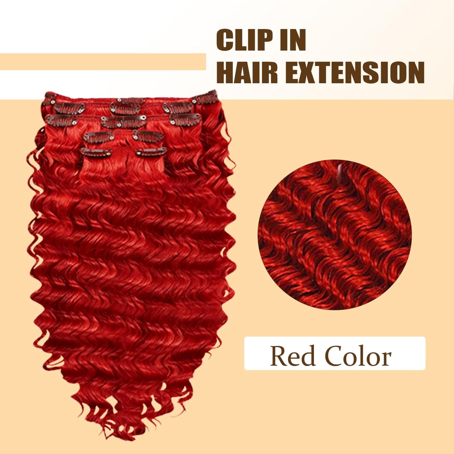 Red Clip in Hair Extensions Real Human Hair, 28 Inch 120g/7Pcs,Full Shine Remy Hair,Wine Red Deep Wave Clip ins Brazilian Virgin Human Hair Extensions