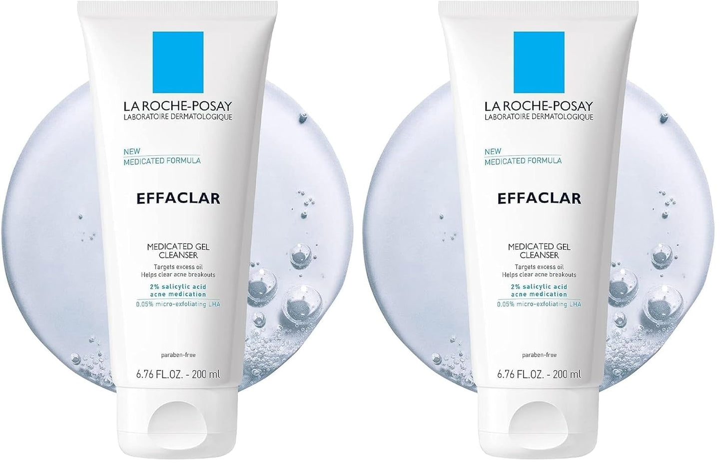 La Roche-Posay Effaclar Medicated Gel Cleanser - 2% Salicylic Acid Foaming Acne Wash | Oil-Free, Targets Excess Oil