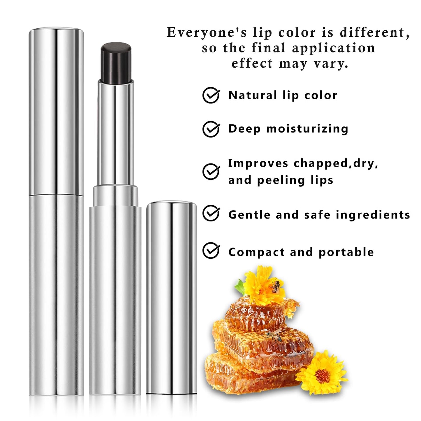 Noir Honey Lipstick - Moisturizing Lip Color & Nourishing Balm | Long-Lasting, Non-Sticky, 2 Pcs
