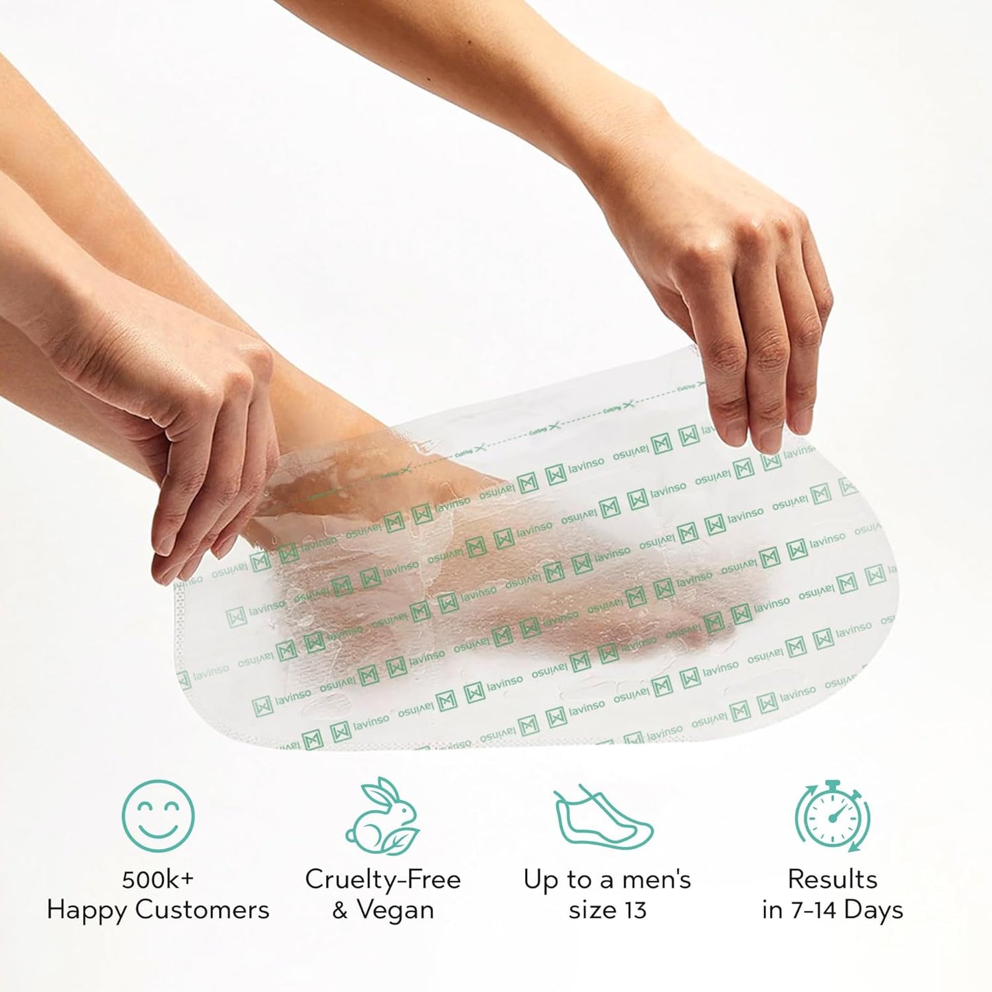 Lavinso Foot Peel Mask - Exfoliating Dry Cracked Feet Treatment | 2 Pack for Soft, Smooth Skin