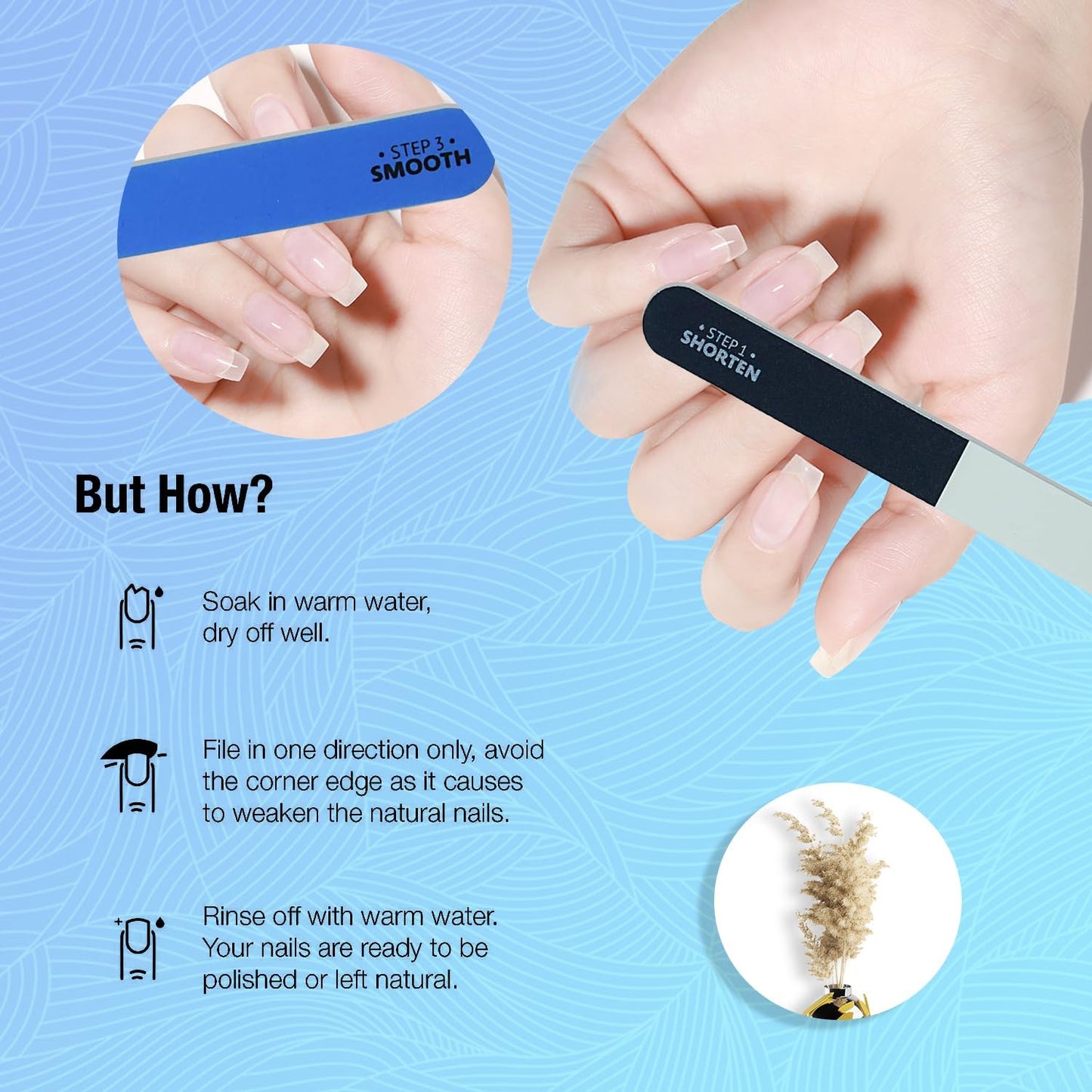 Nail File and Buffer Set - Dual-Sided 4-Step Nail Tools for Natural Nails | 20 Pieces