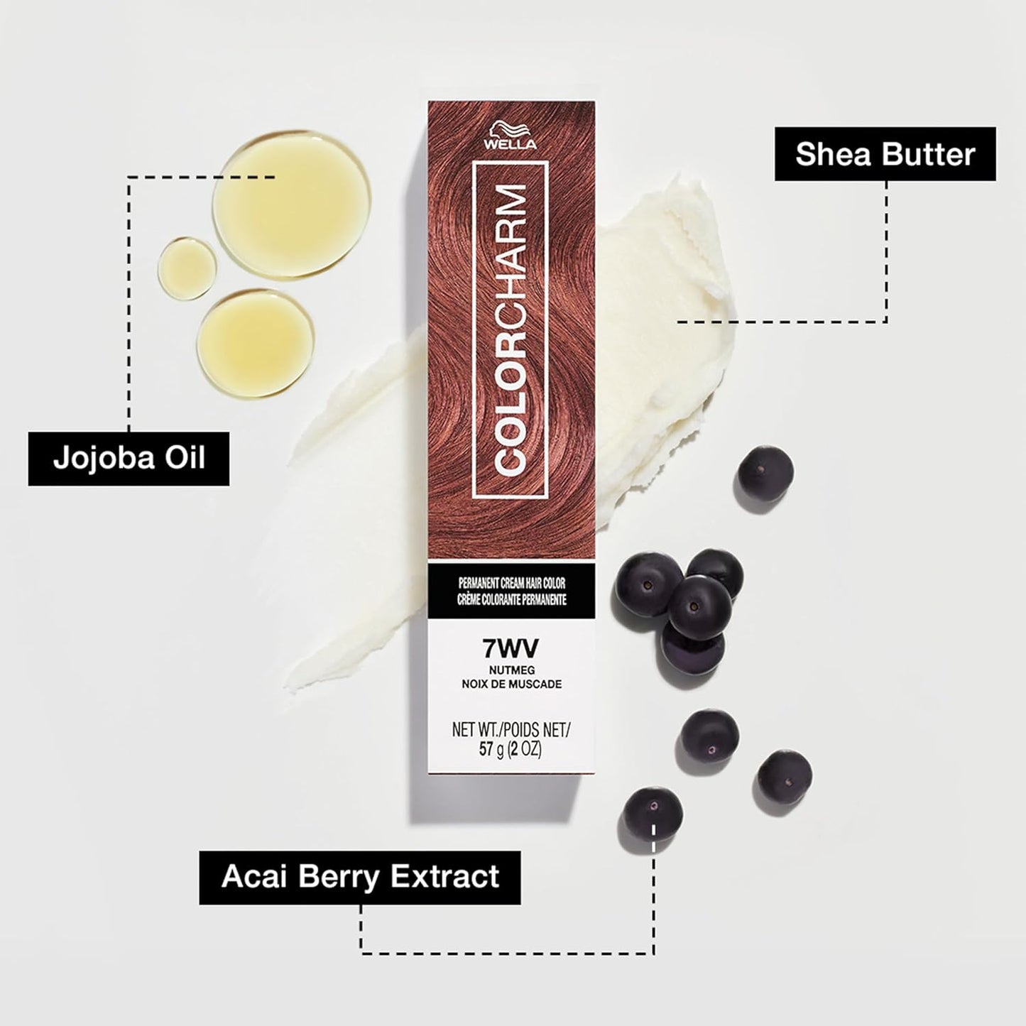 COLORCHARM Permanent Cream Hair Dye - Brown Hair Color for Medium to Golden Caramel Shades | 100% Gray Coverage, Vegan | 2 oz.