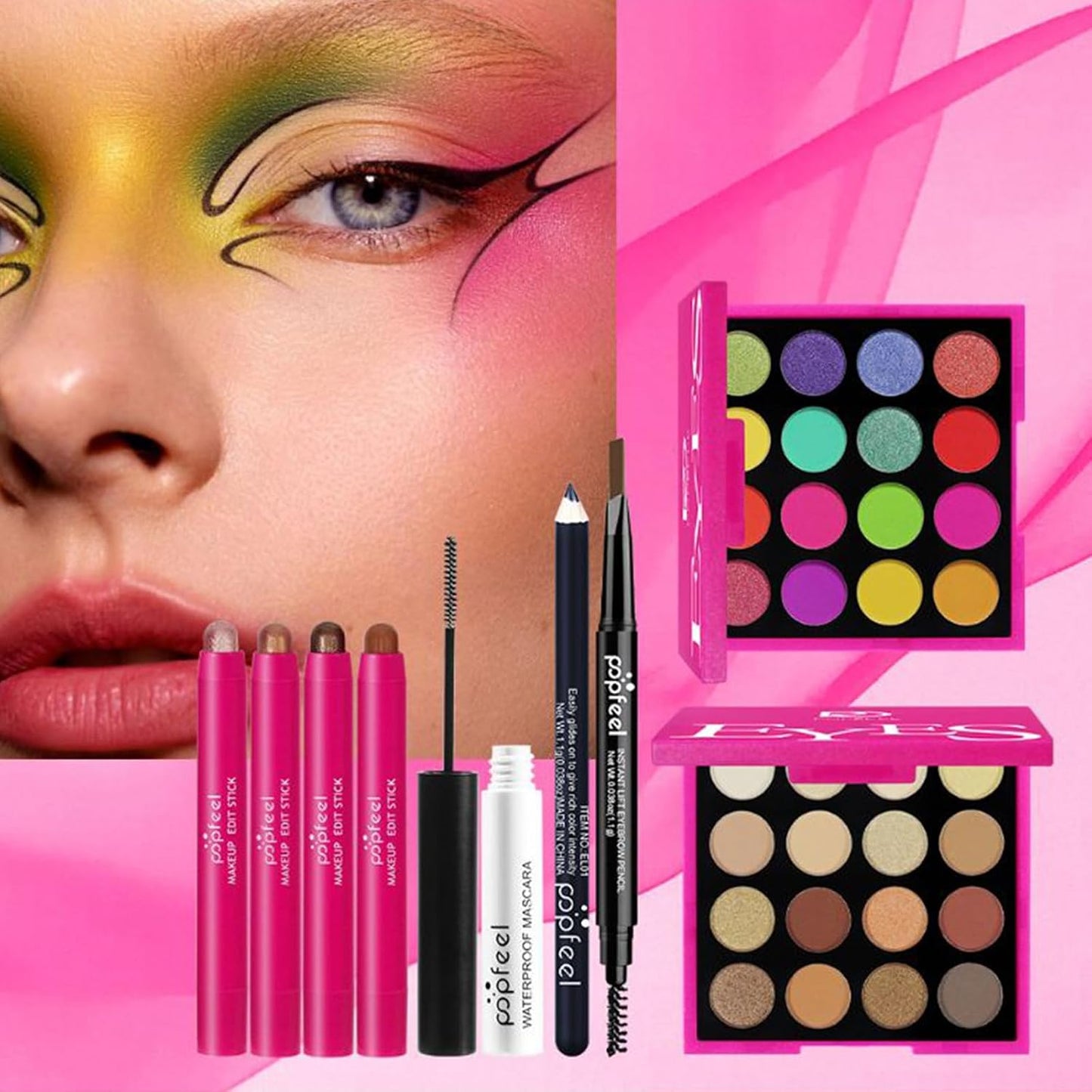 Holiday Makeup Gift Set - Complete Kit for Women & Teens | Includes Eyeshadow Palette, Lipstick, Blush, Concealer, Face Powder, Mascara, Lip Gloss