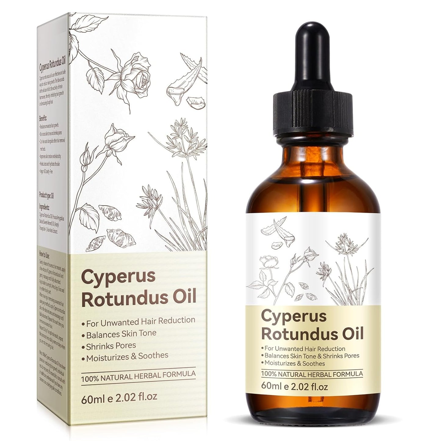 Cyprus Rotundus Oil for Hair Removal - 100% Pure Essential Oil for Smooth Skin | 60ml