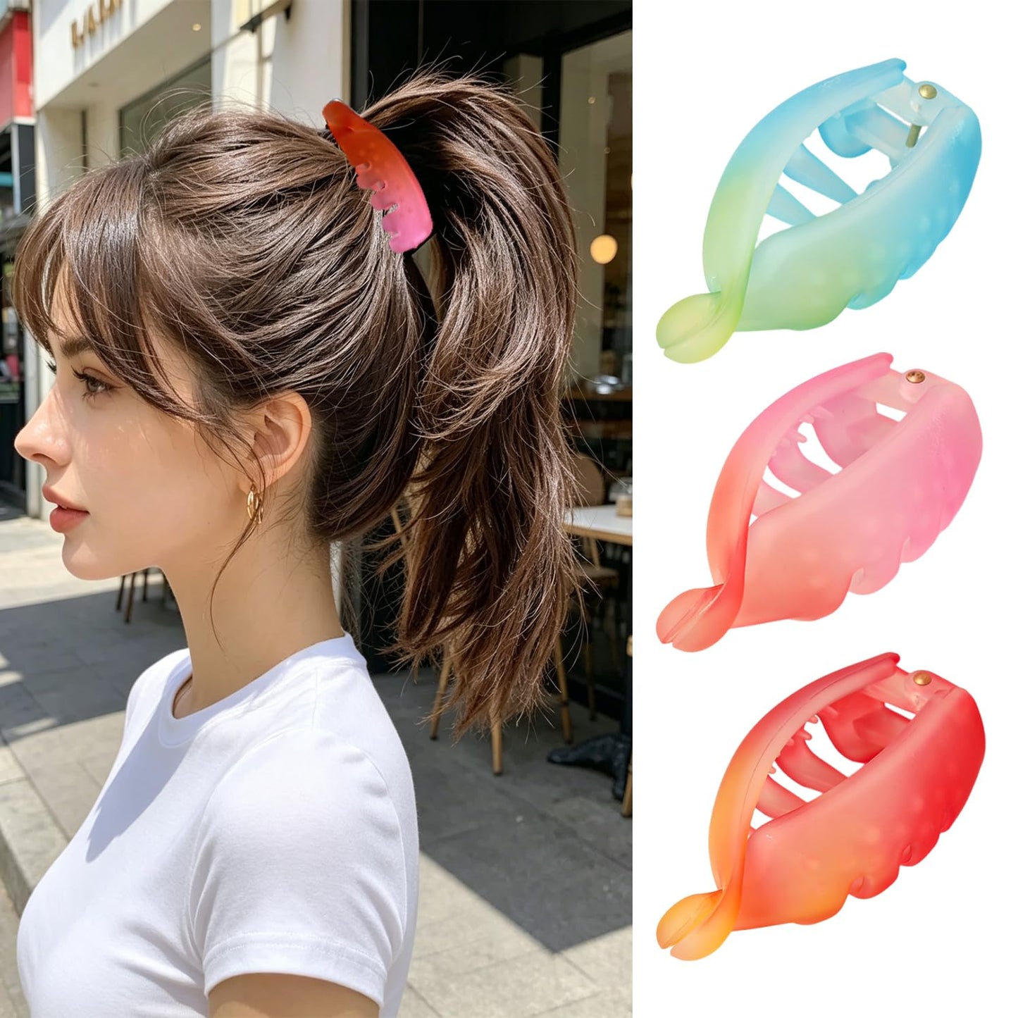 Small Banana Hair Clips - 4Pcs Matte Vintage Claw Clips | Strong Hold Hair Accessories for Thick & Thin Hair