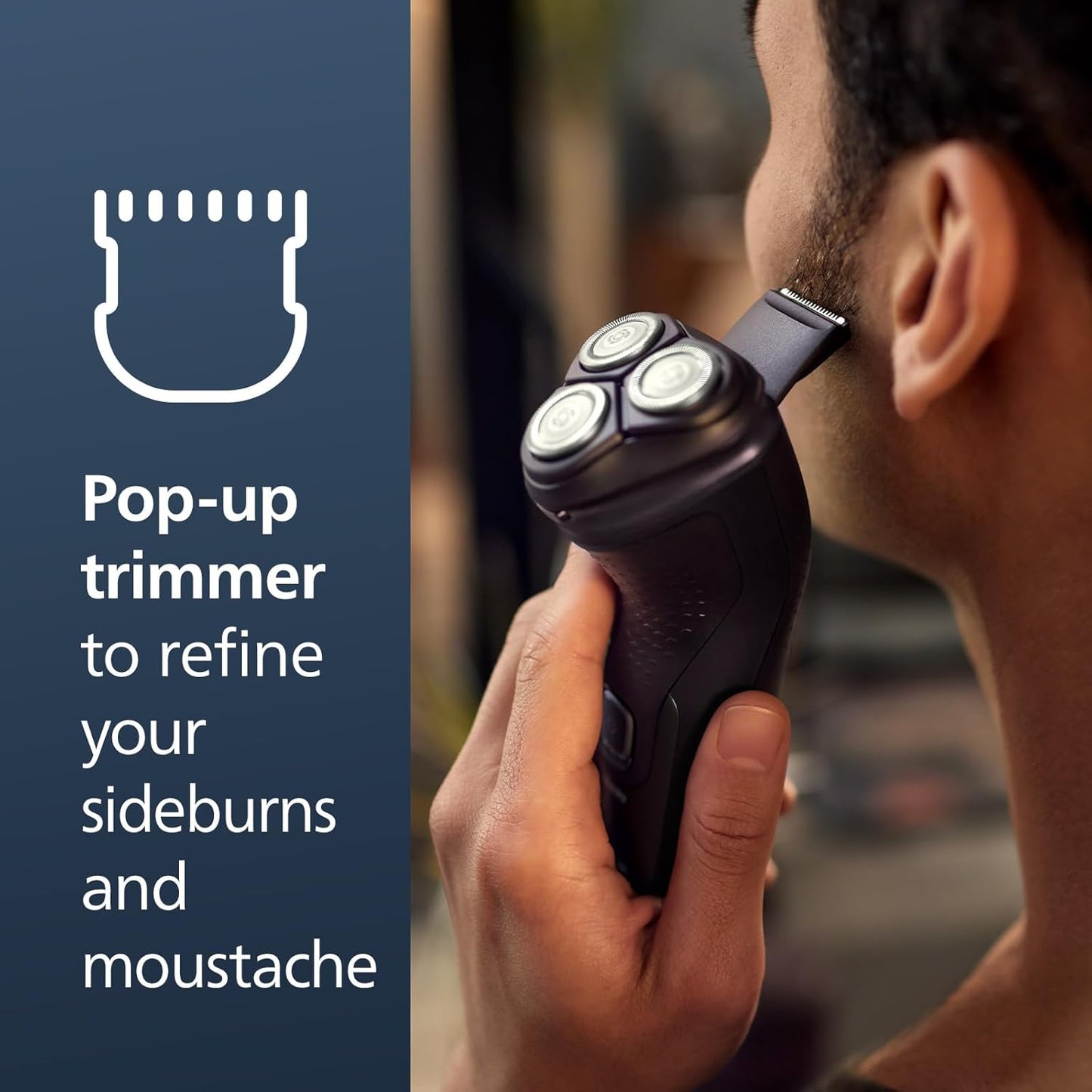 Philips Norelco Shaver 2400 Series - Wet & Dry Electric Shaver with Pop-Up Trimmer | Deep Black, Model X3001/90