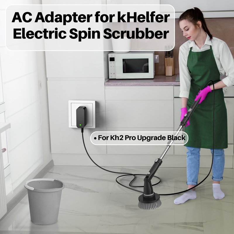 Charger for KHelfer Kh8 Pro Electric Spin Scrubber Compatible with Kh8 Series Kh1 Pro Kh2 KH8W KH8B KH8G Power Scrubber DC 9V AC Adapter
