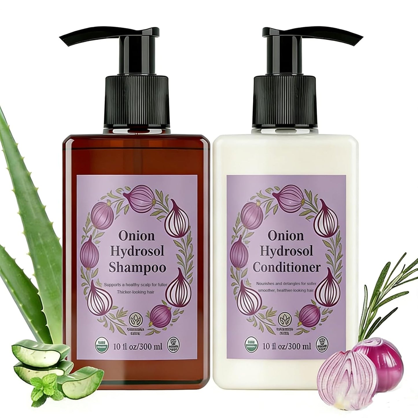 Onion Hydrosol Conditioner for Hair Growth - Rosemary & Biotin for Stronger, Fuller Hair | 1 Bottle