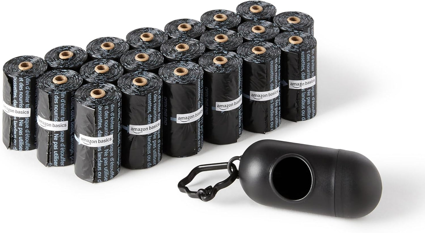 Dog Poop Bags - Leak Proof Waste Disposal Bags with Dispenser & Leash Clip | Unscented, 900 Count (60 Rolls)