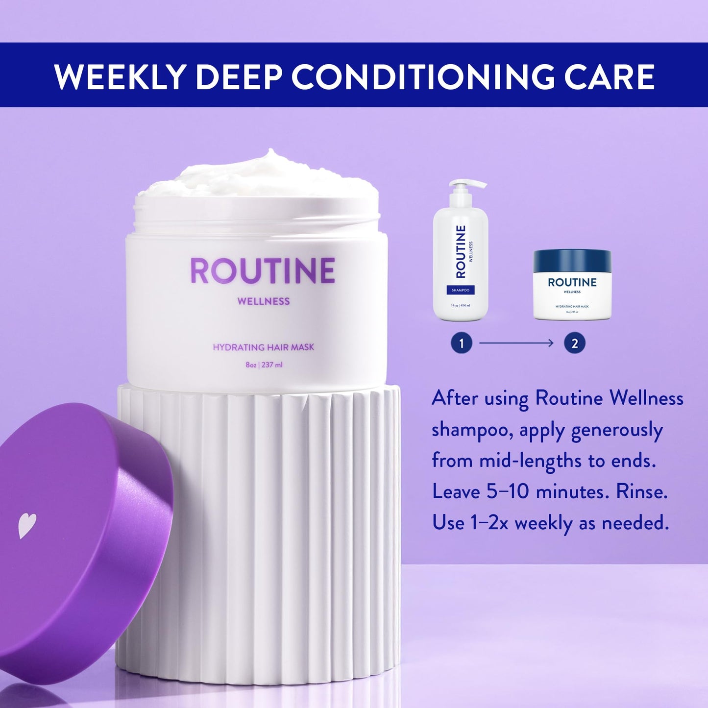 Routine Wellness Hydrating & Conditioning Hair Mask, 8oz, Coconut & Vanilla