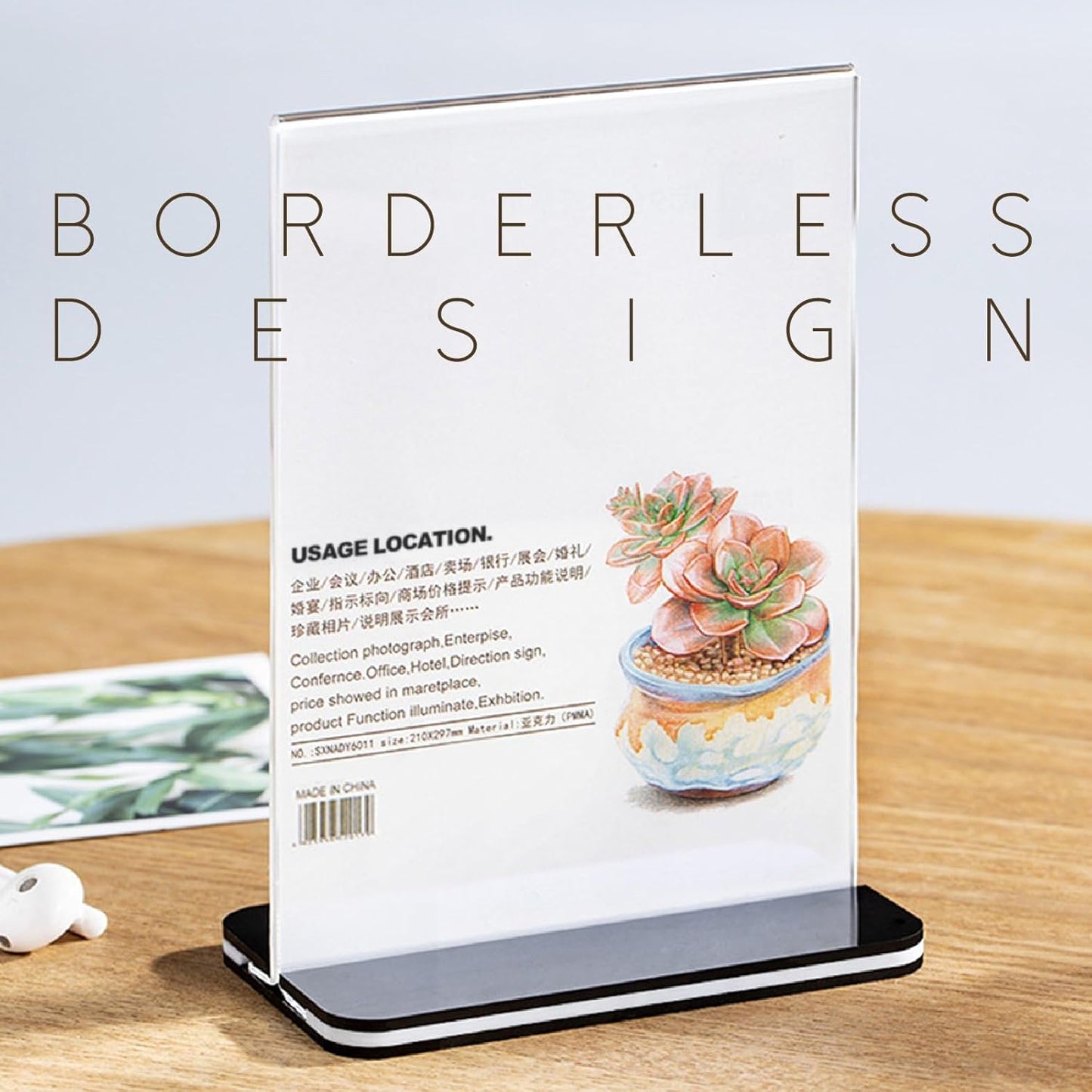 Acrylic Sign Holder - 12x8 Two-Sided Display Stand | 4 Pack for Cafes, Shops, Events
