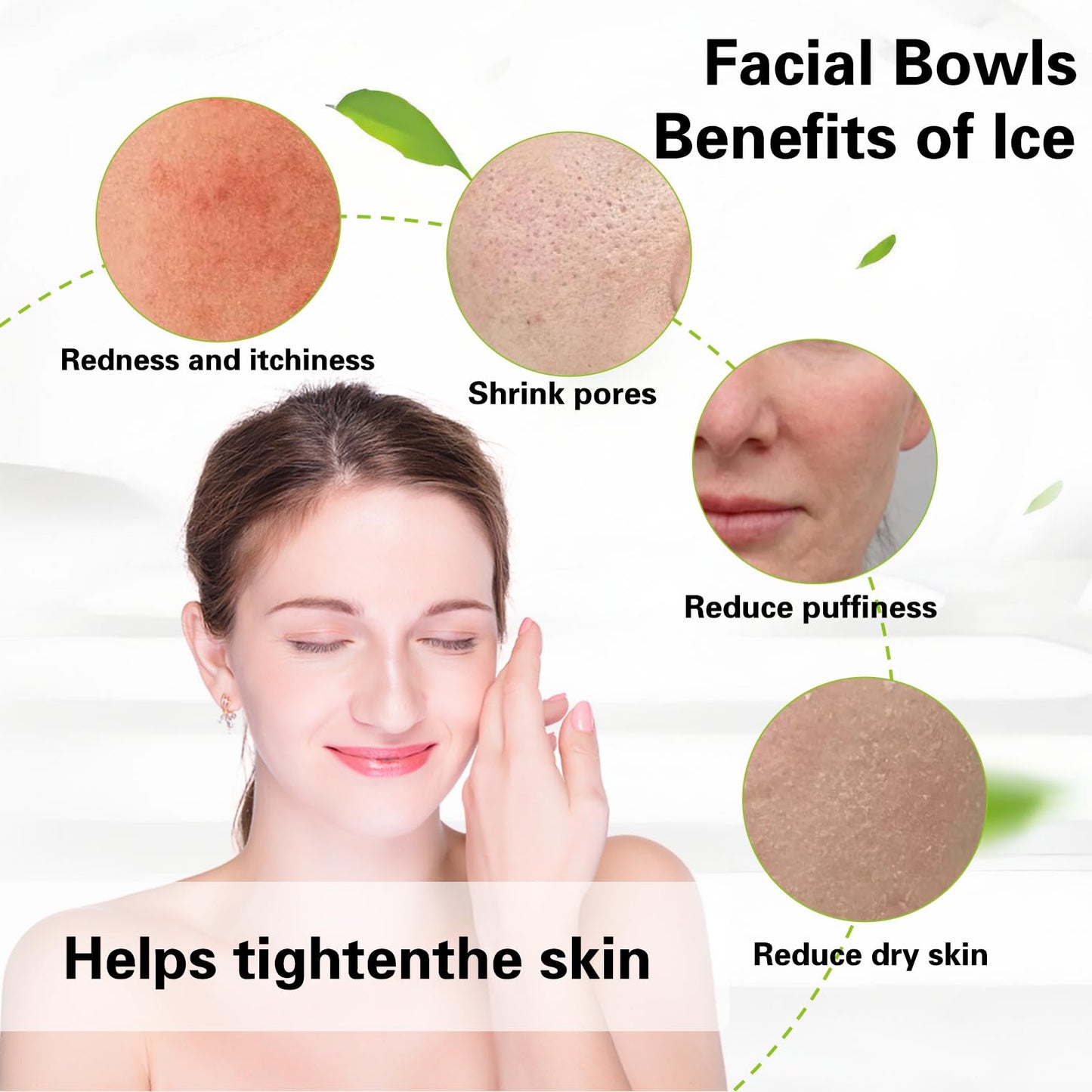 EBIGIC Face Bowl for Ice with Built-in IceTray,Collapsible Silicone Face Ice Bowl – Cold Plunge Therapy for Skin Tightening & Facial Treatment– Portable Spa Tool for Home & Travel（Black)