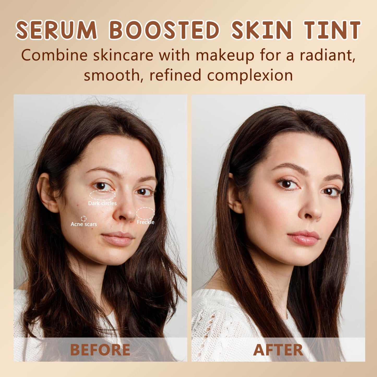 Foundation Stick - Tinted Moisturizing Serum for Natural Makeup | Boosted Skin Tint, 18g (03)