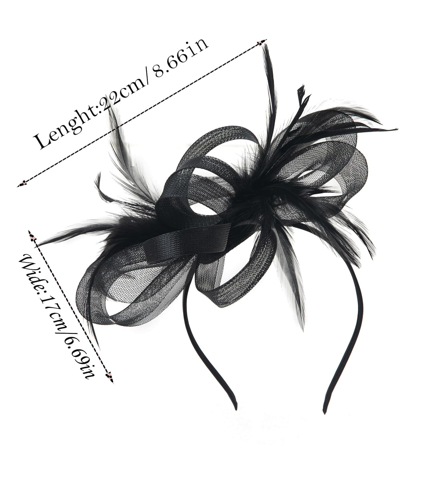Markest Women's Fascinators Tea Party Headpiece Derby Hat Feather Headwear for 20s Party Accessory Cocktail Wedding