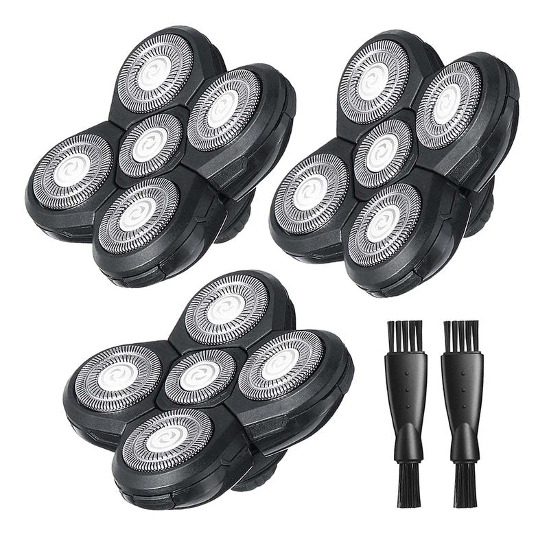 Groomi Replacement Blades Compatible with Baldie Pro Head Shaver, Head Shaver Replacement Heads, 3 Pack Razor Blades Refills Head Shavers for Bald Men, 2 Cleaning Brush