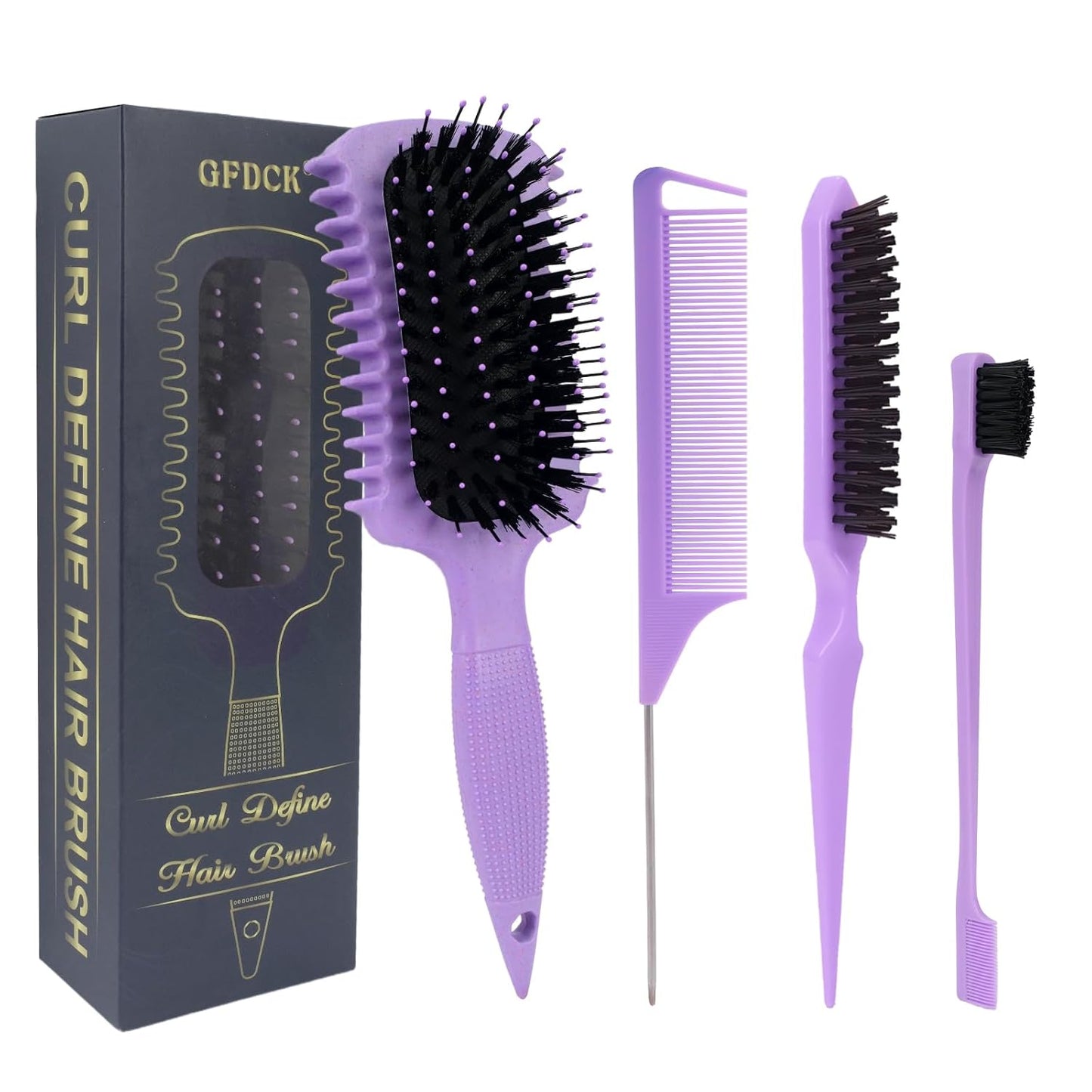 Curl Defining Brush - Curly Hair Detangler for Effortless Styling | Reduces Frizz on All Hair Types